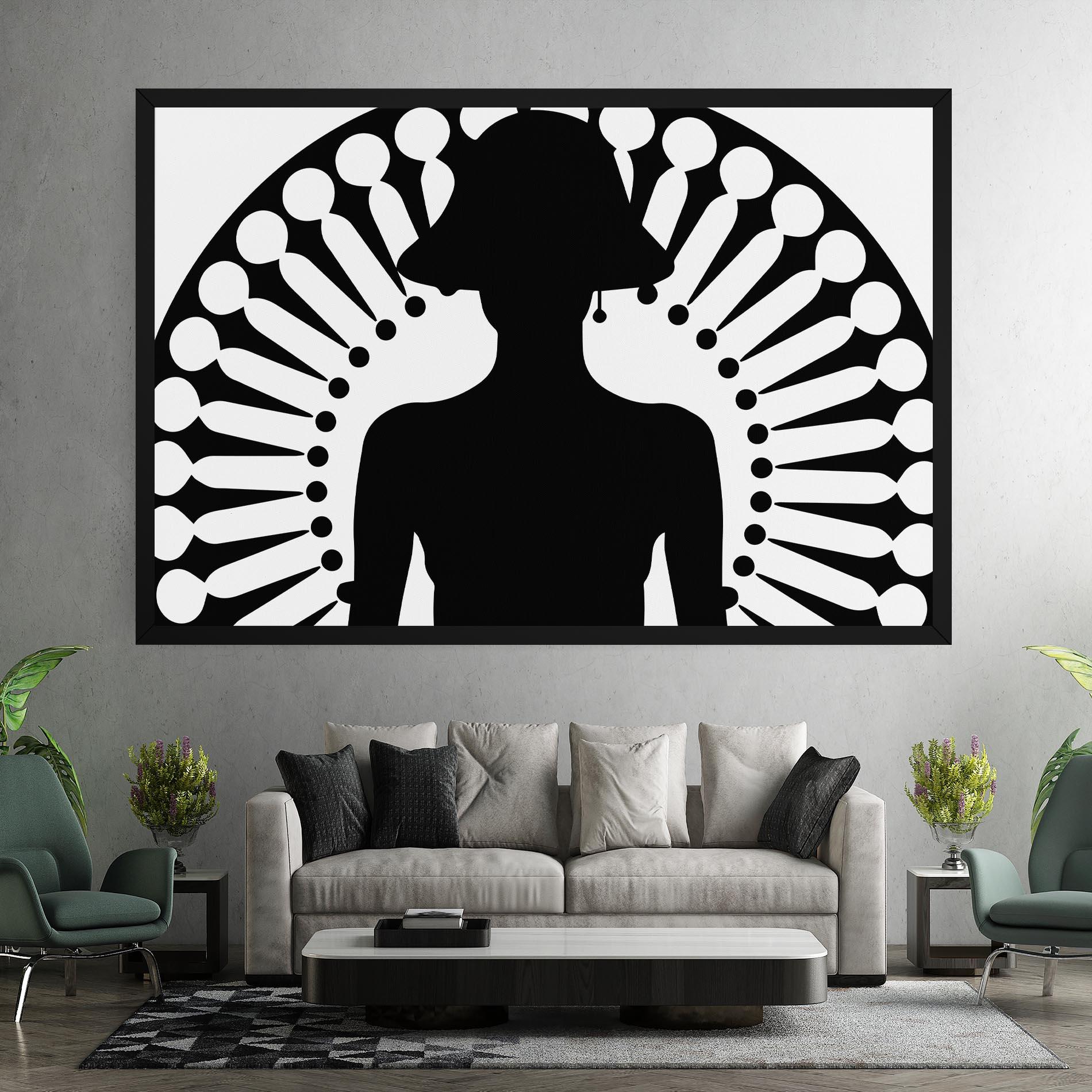 Vászonkép Black Shilouette Lady mockup 7