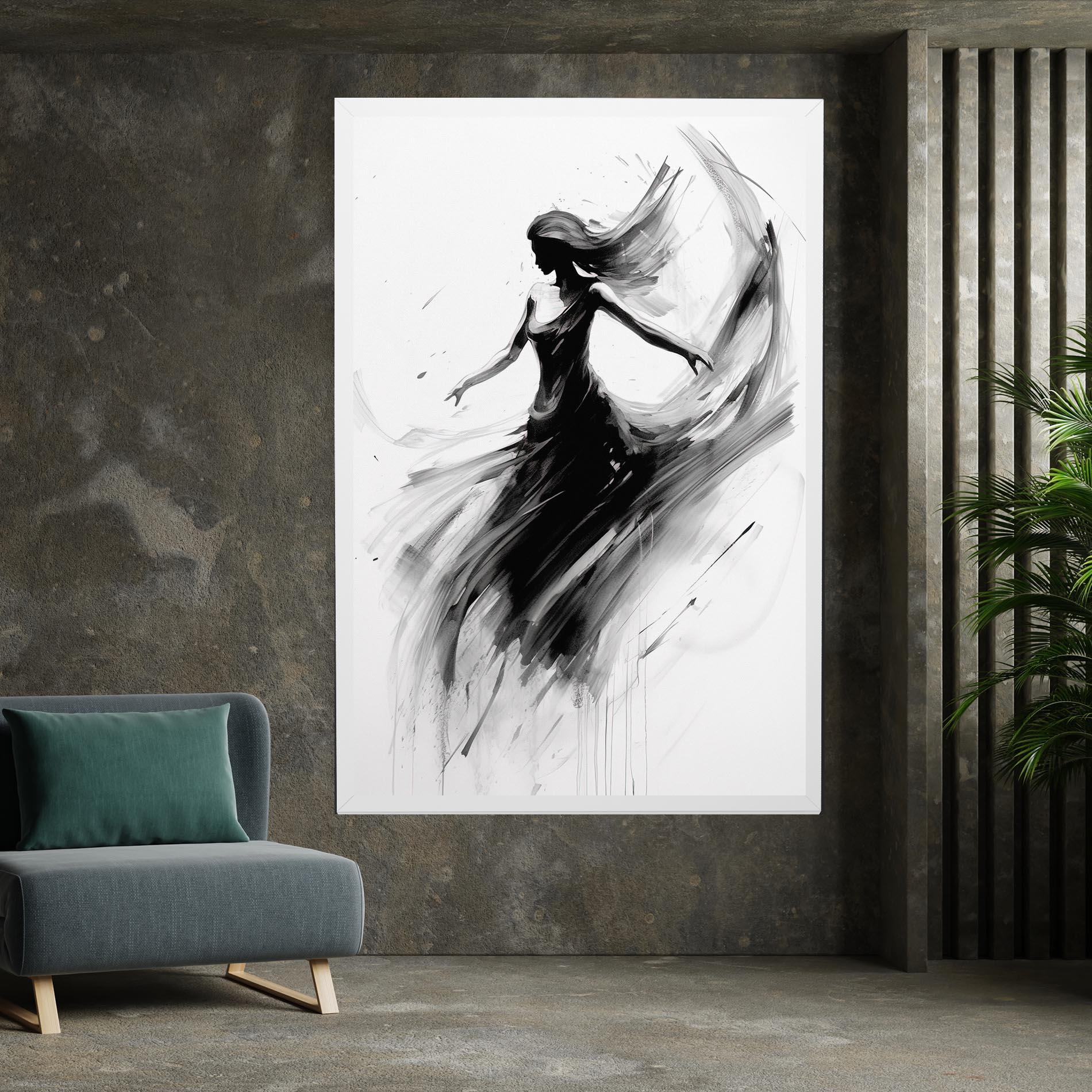 Vászonkép Dancing Woman Drawn mockup 7