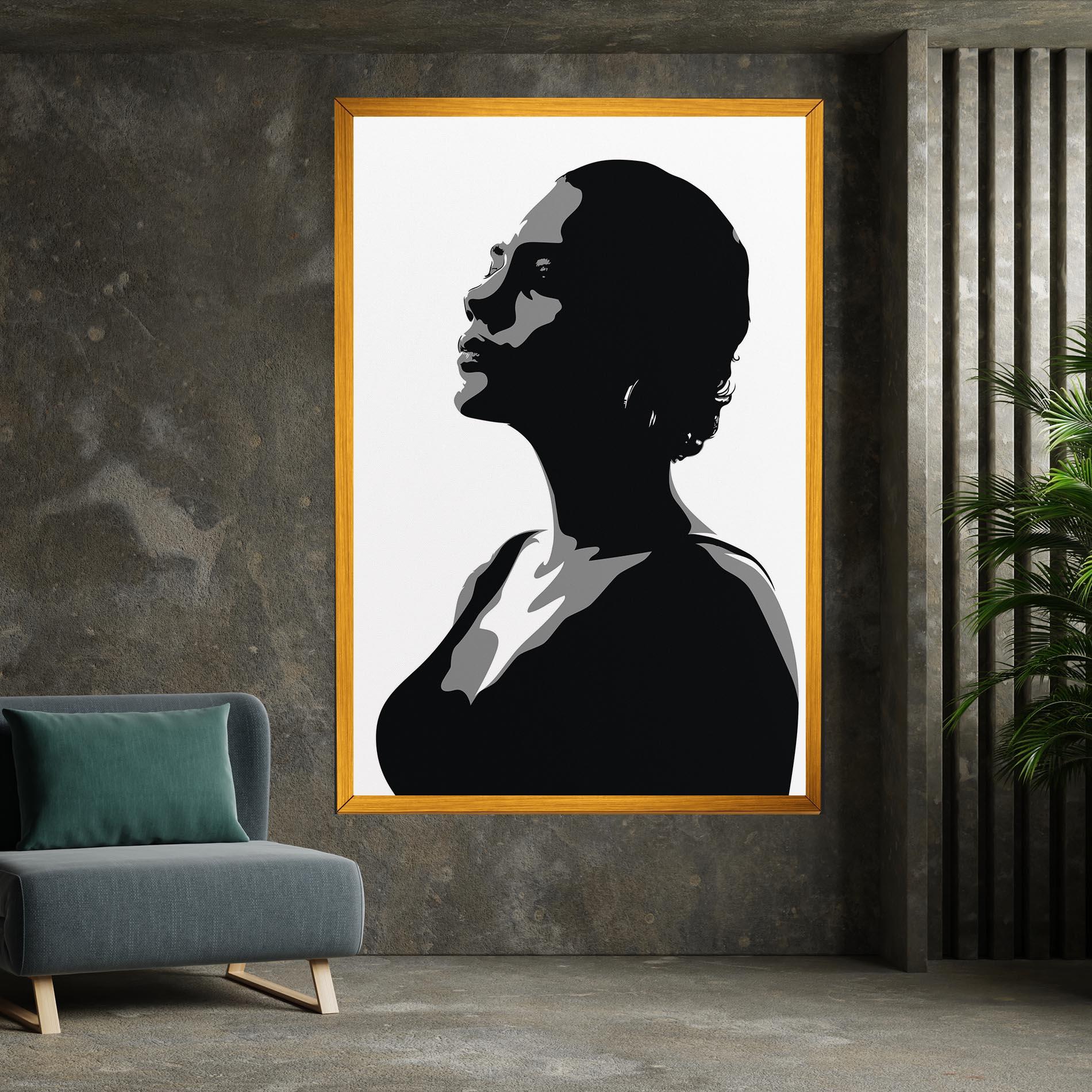Vászonkép Black Woman Shilouette mockup 7