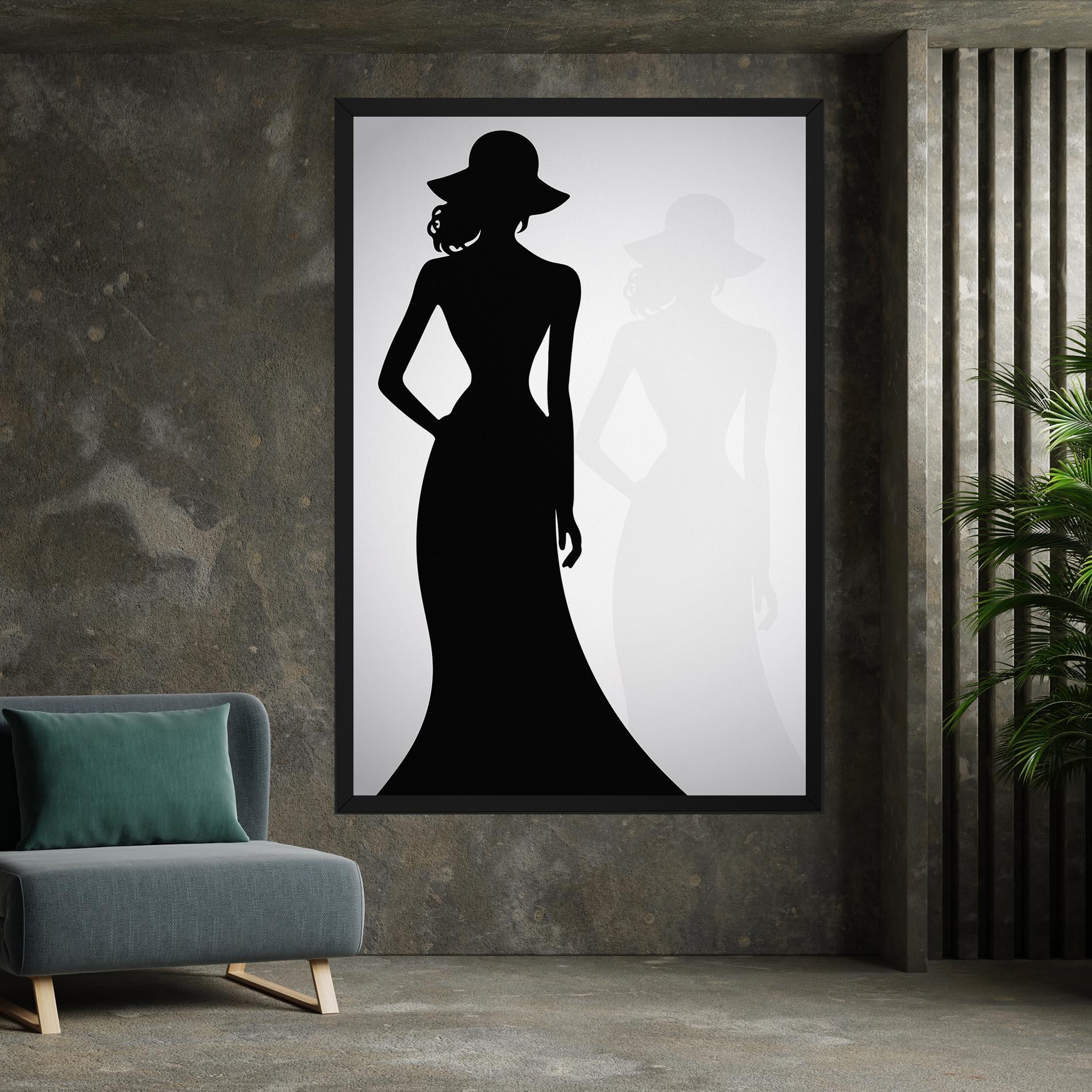 Vászonkép Silhouette Lady mockup 7