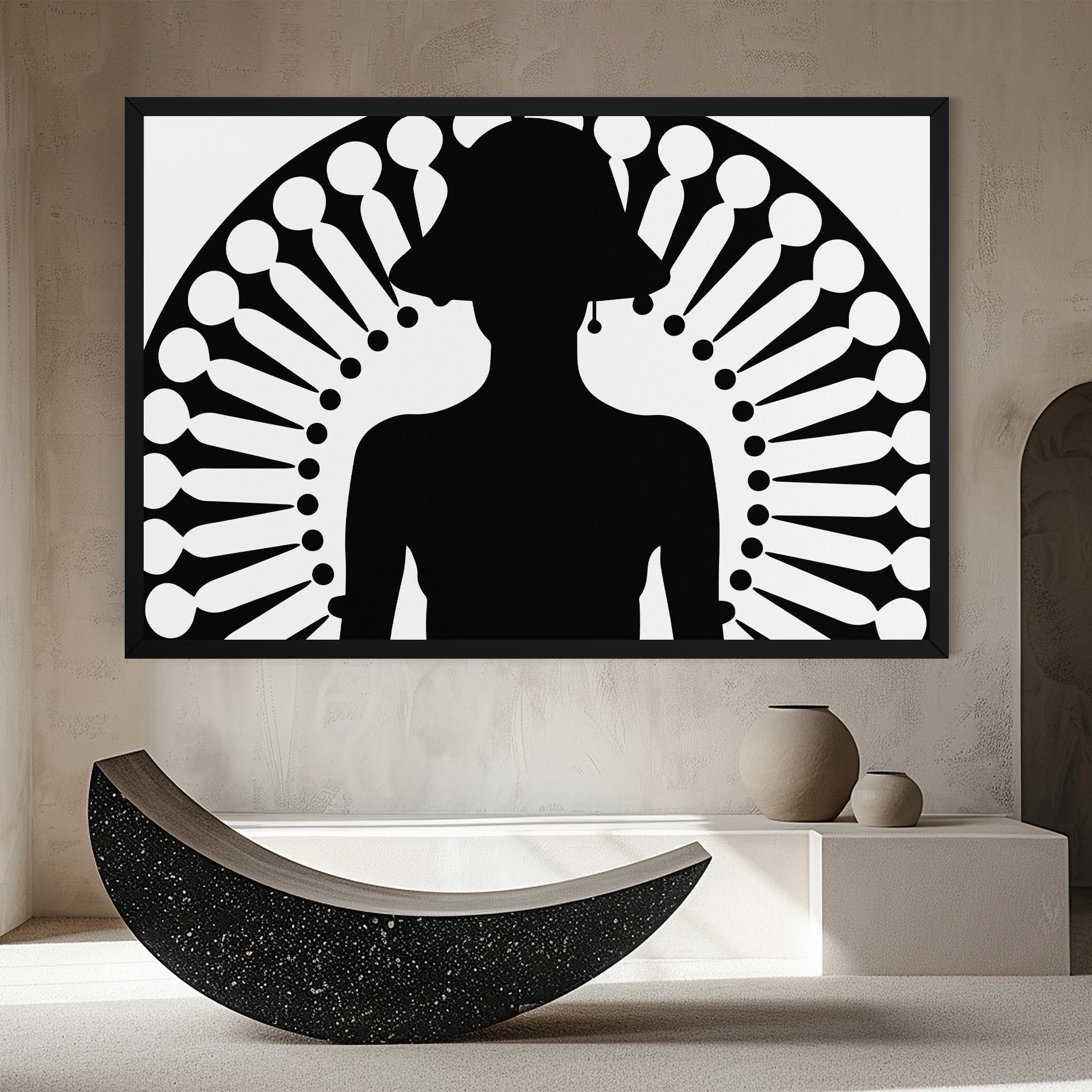 Vászonkép Black Shilouette Lady mockup 8