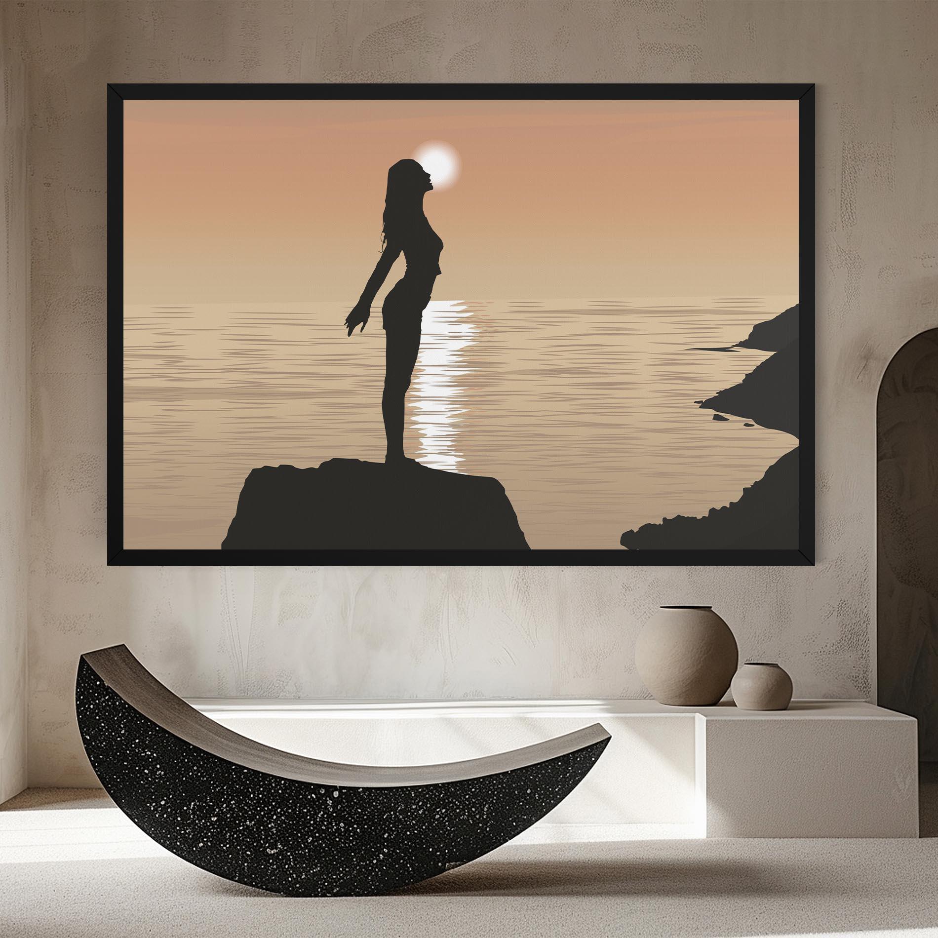 Vászonkép Water Girl Shilouette mockup 8