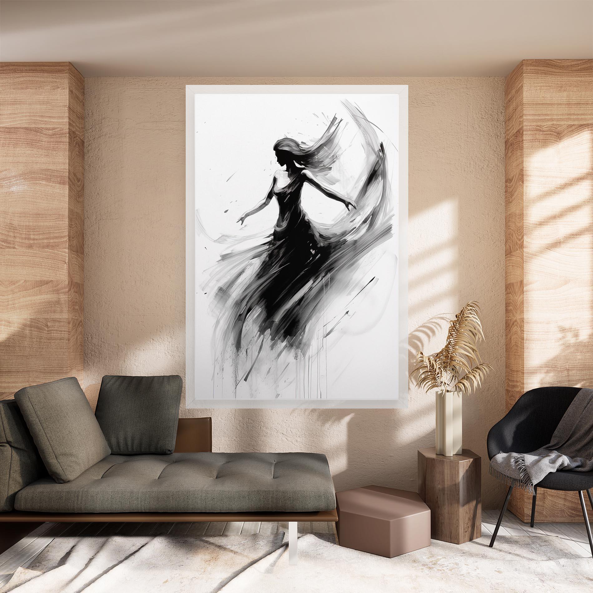Vászonkép Dancing Woman Drawn mockup 8