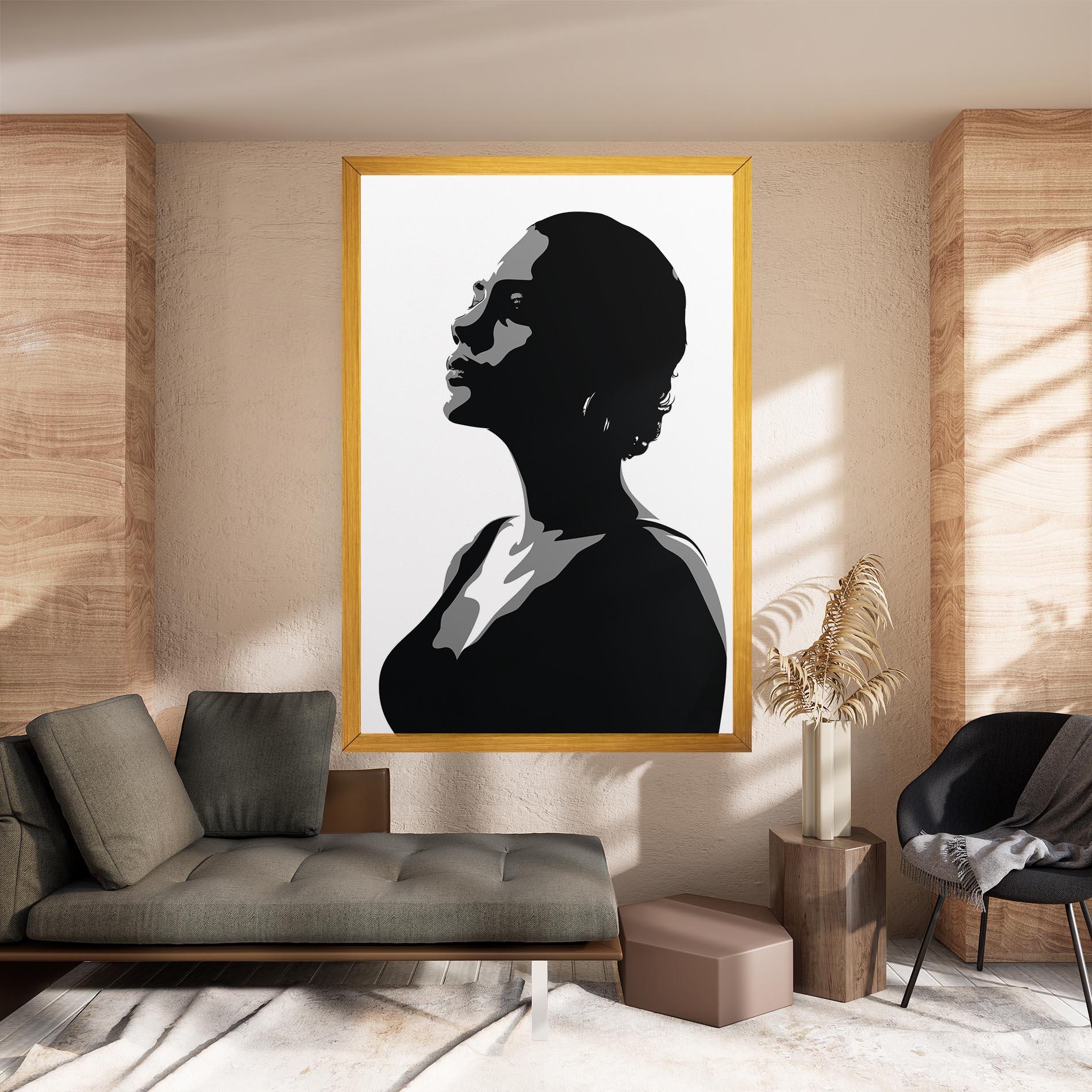 Vászonkép Black Woman Shilouette mockup 8