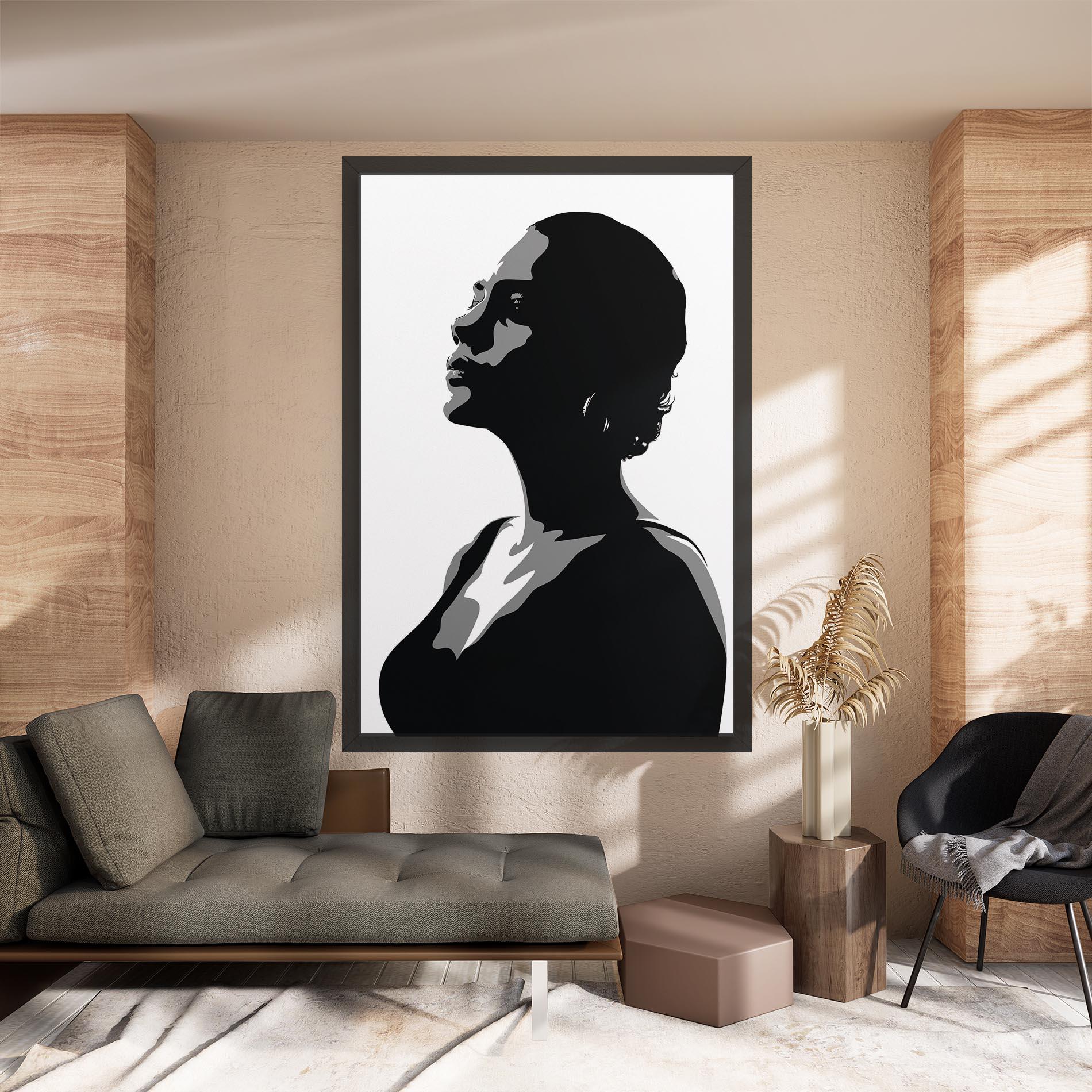Vászonkép Black Woman Shilouette mockup 8