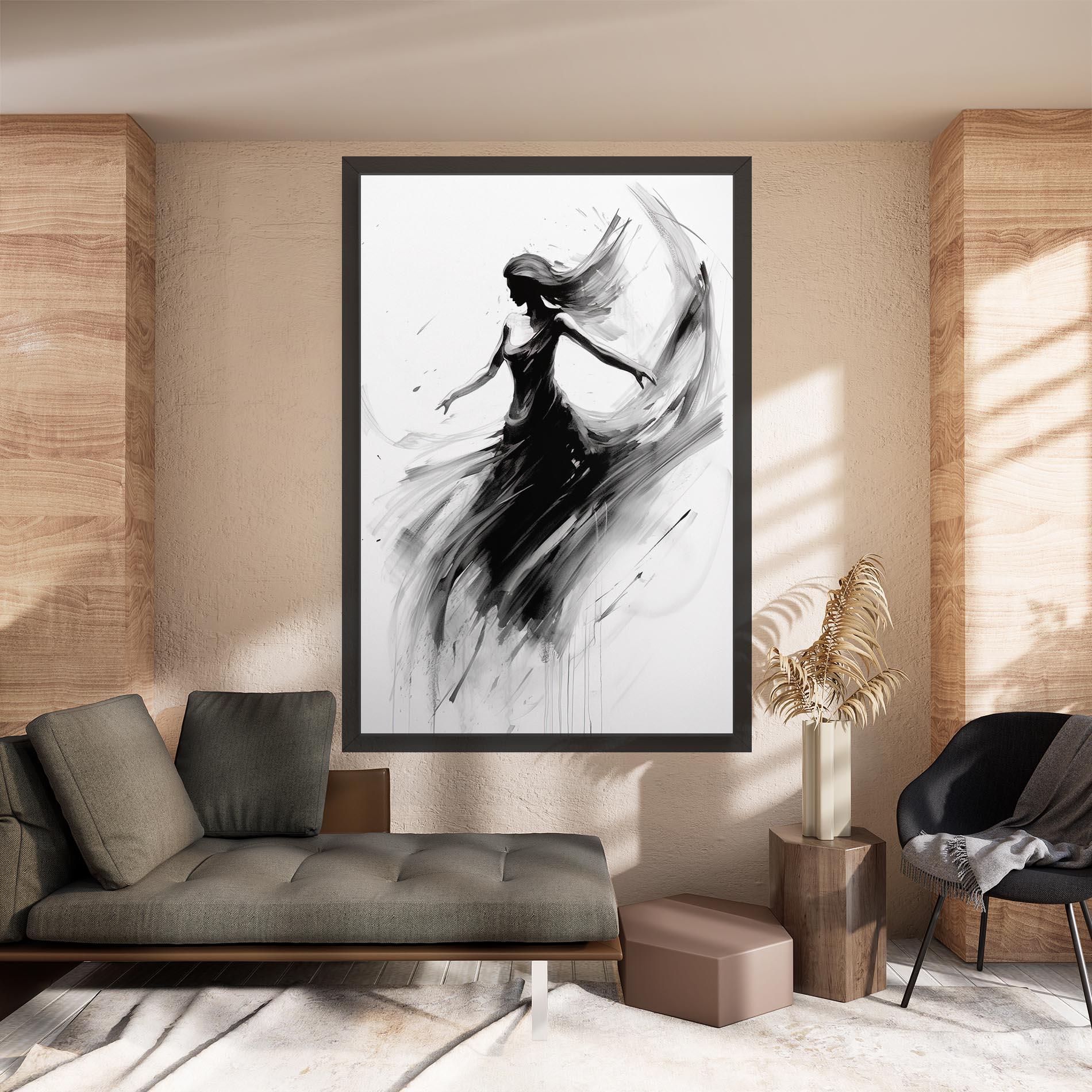 Vászonkép Dancing Woman Drawn mockup 8