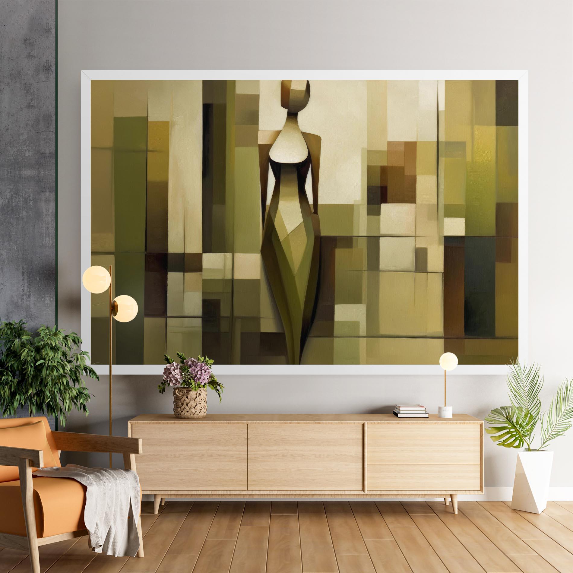 Vászonkép Olive Green Shilouete mockup 9