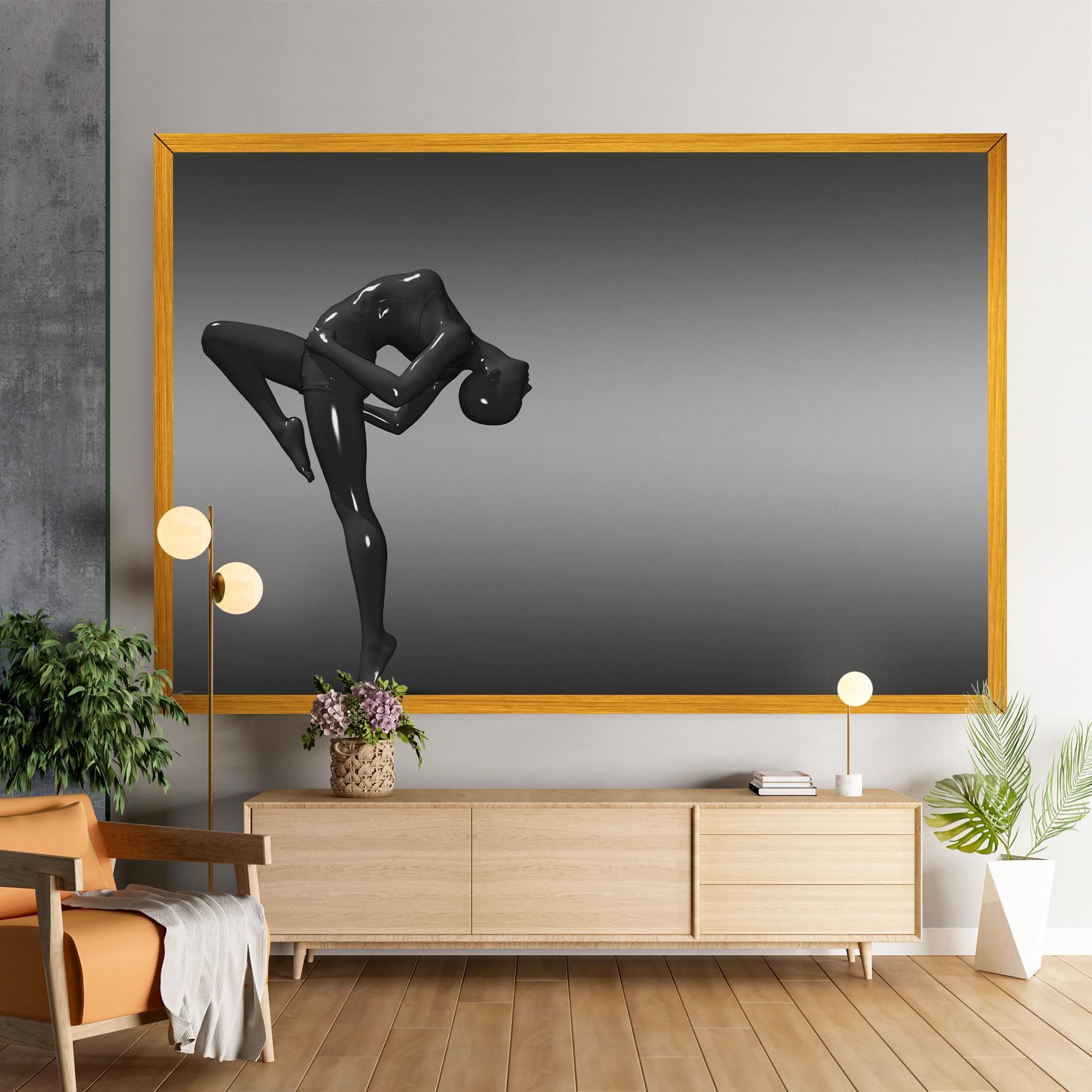 Black Glossy Female Dancer mockup 9