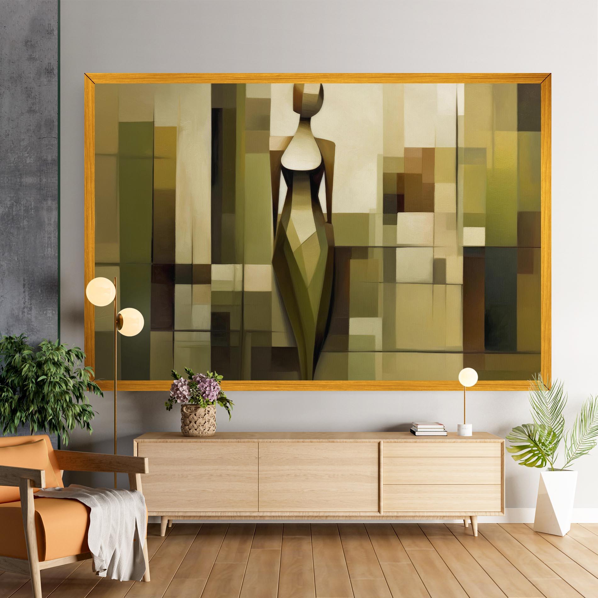 Vászonkép Olive Green Shilouete mockup 9