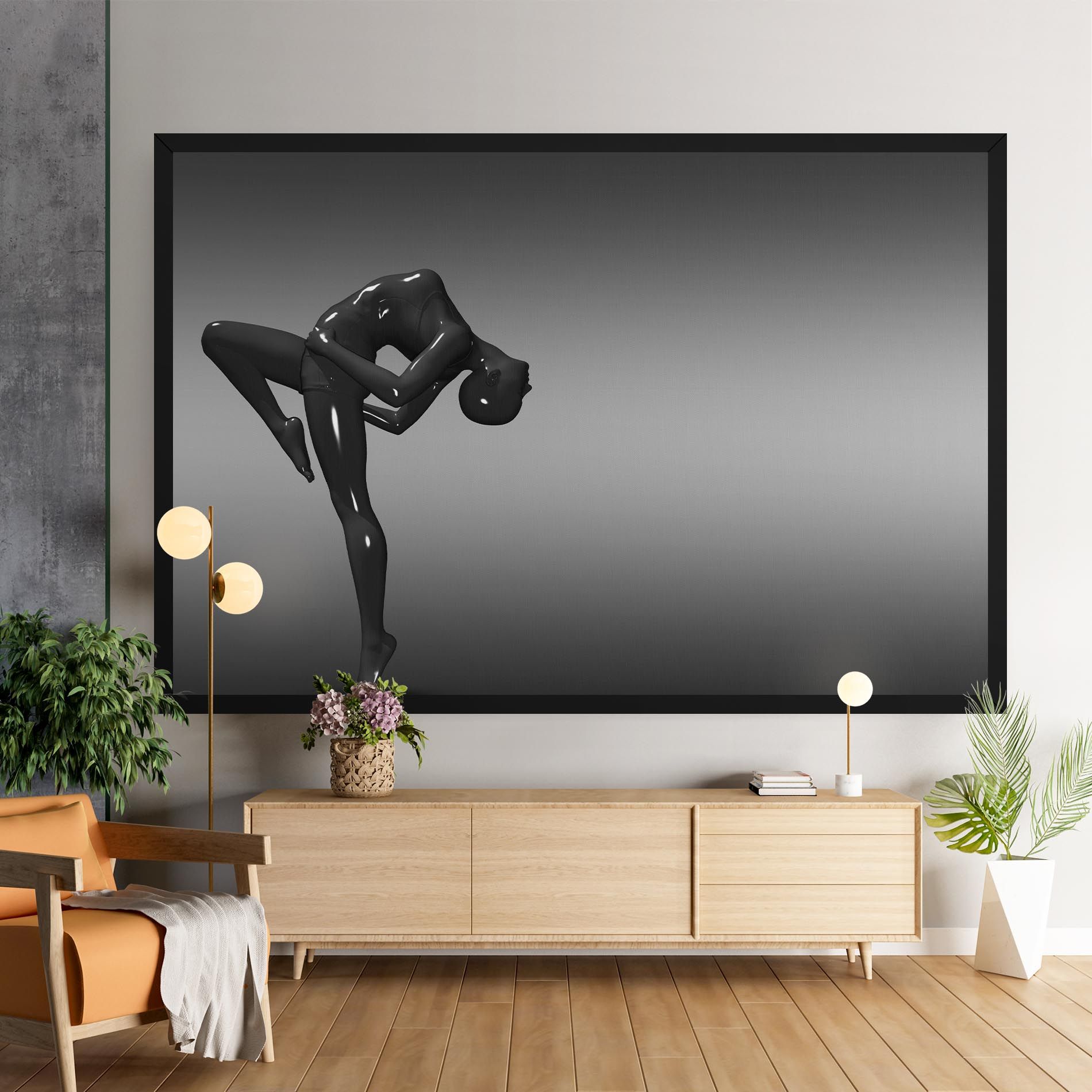 Black Glossy Female Dancer mockup 9