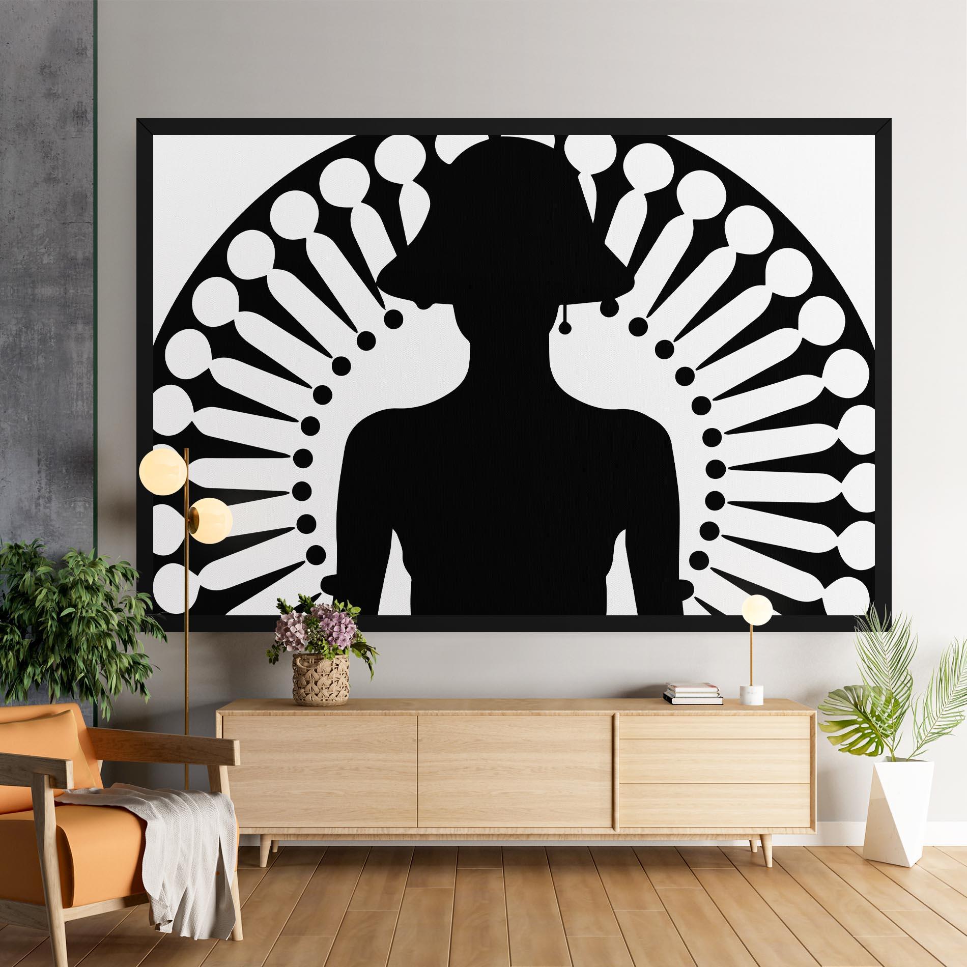 Vászonkép Black Shilouette Lady mockup 9