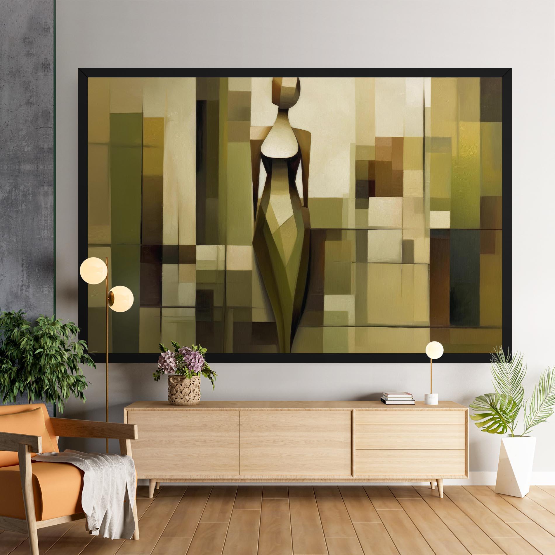 Vászonkép Olive Green Shilouete mockup 9