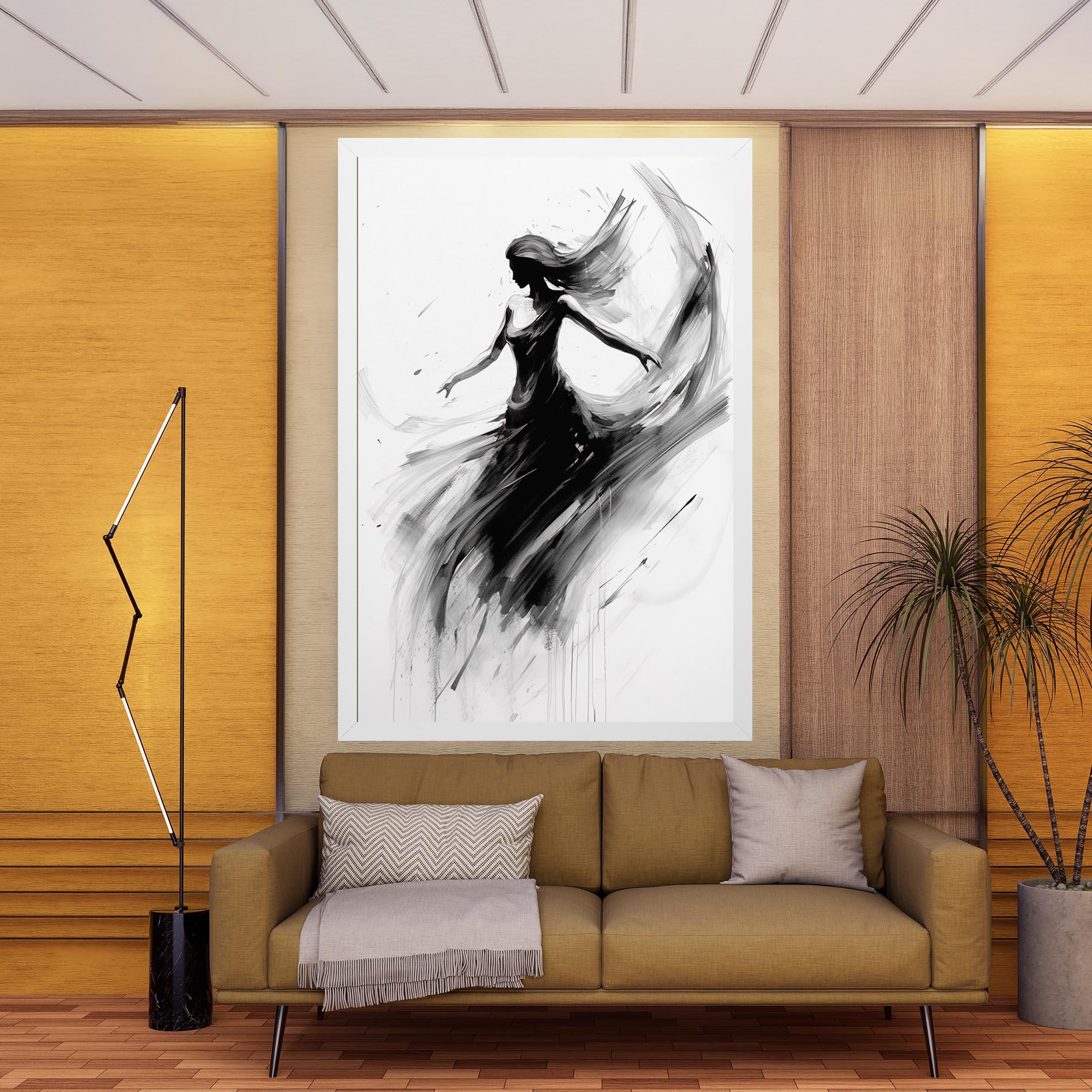 Vászonkép Dancing Woman Drawn mockup 9