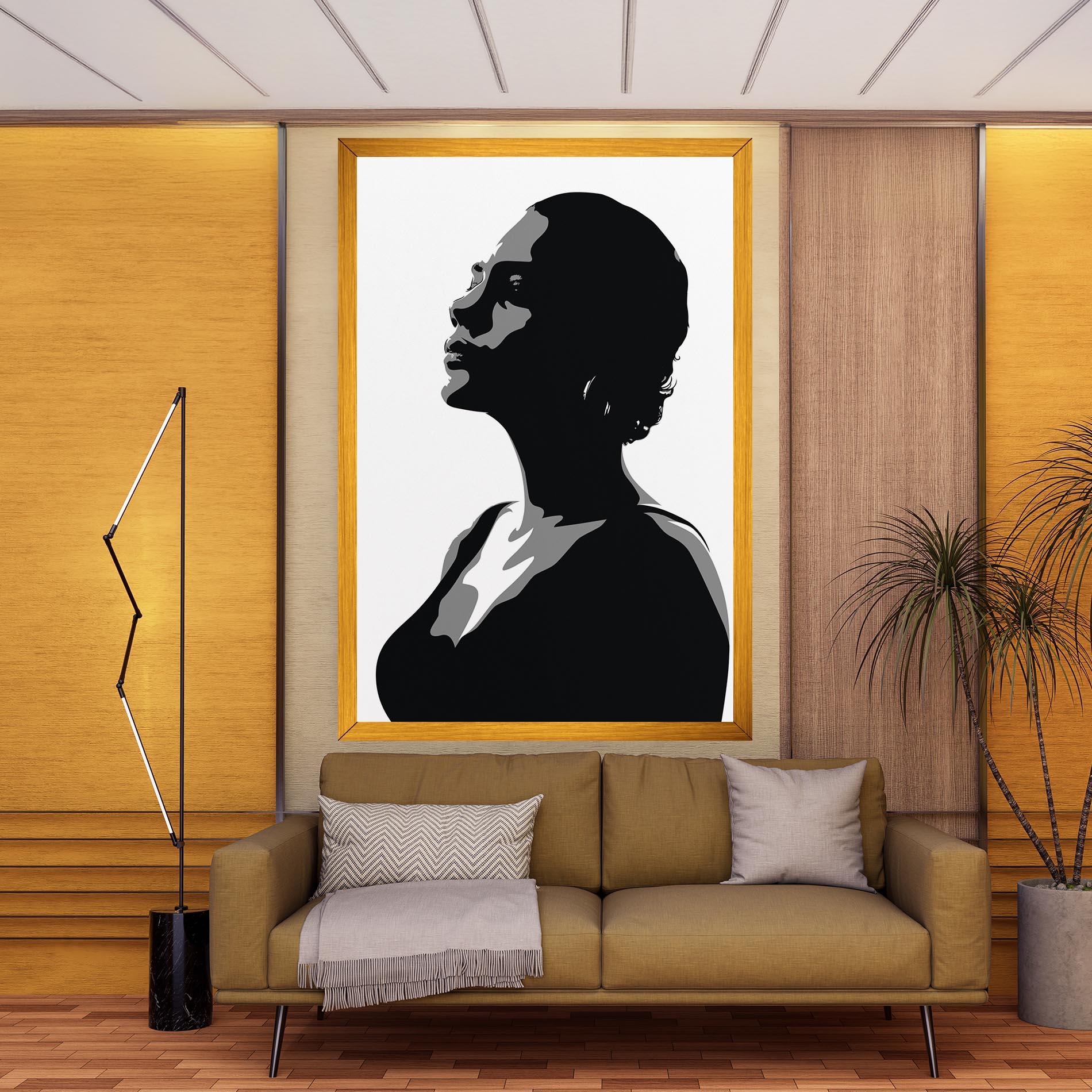 Vászonkép Black Woman Shilouette mockup 9