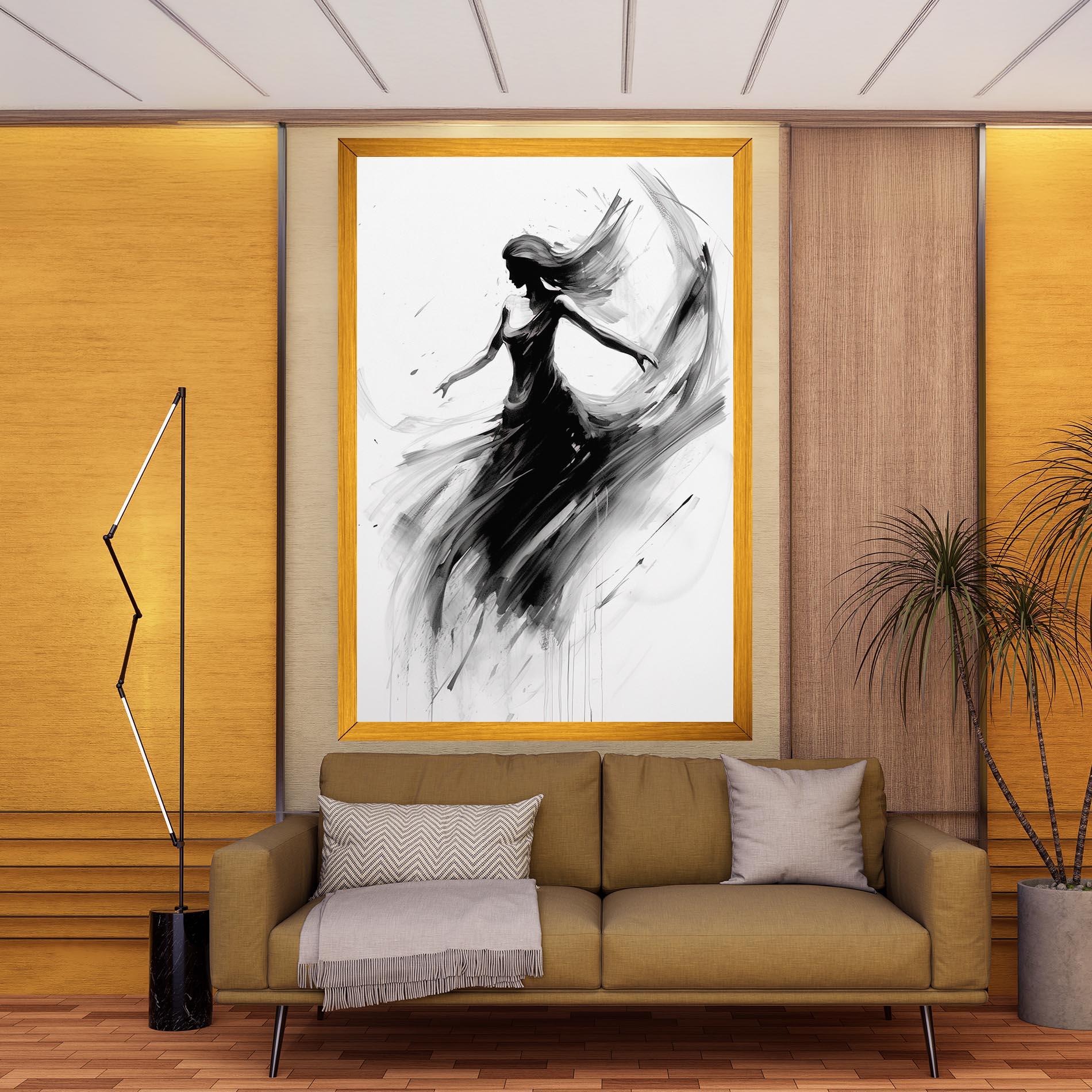 Vászonkép Dancing Woman Drawn mockup 9