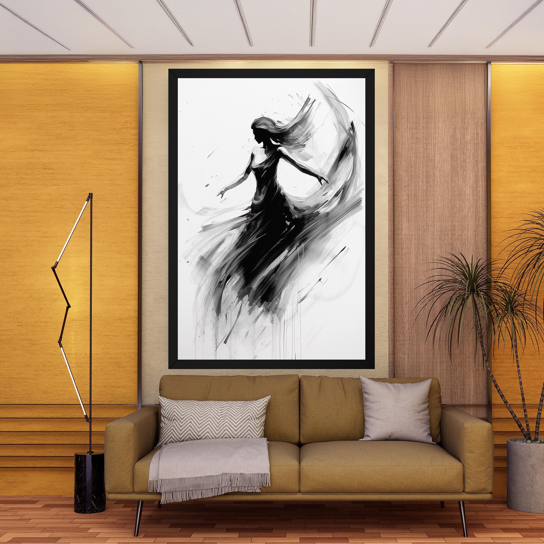 Vászonkép Dancing Woman Drawn mockup 9