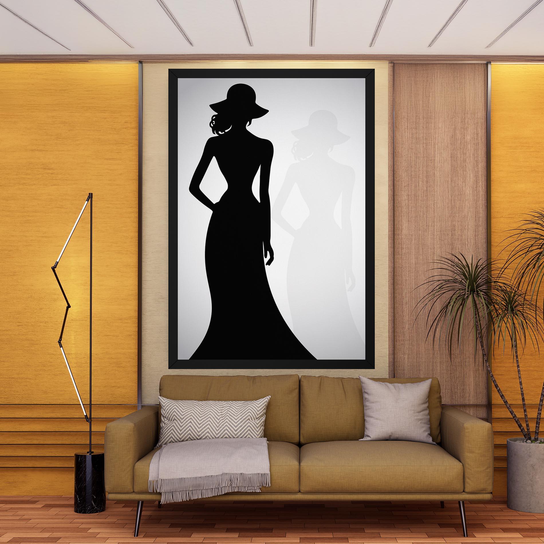 Vászonkép Silhouette Lady mockup 9