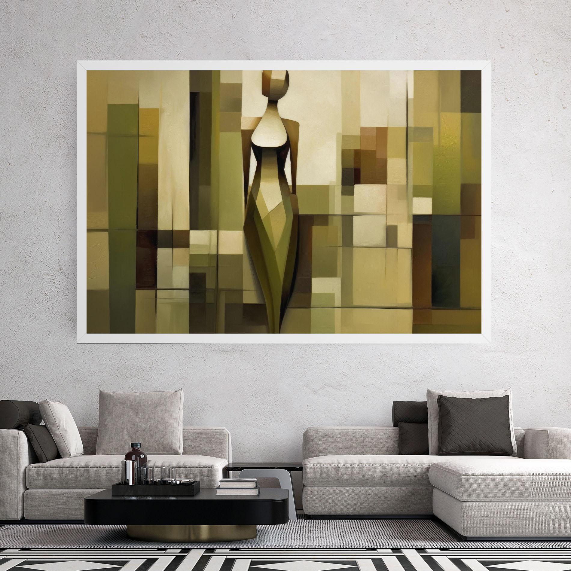 Vászonkép Olive Green Shilouete mockup 2