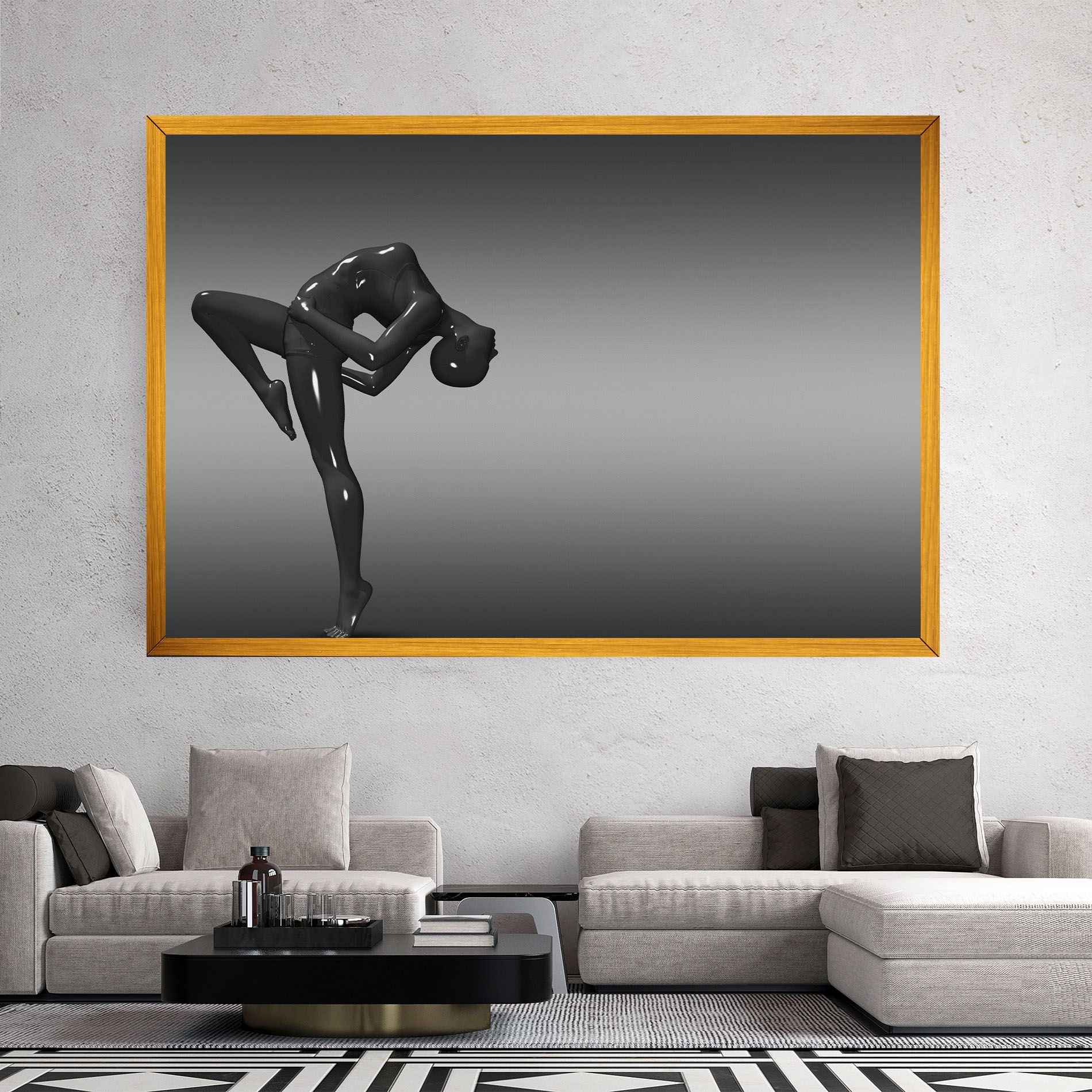 Black Glossy Female Dancer mockup 2
