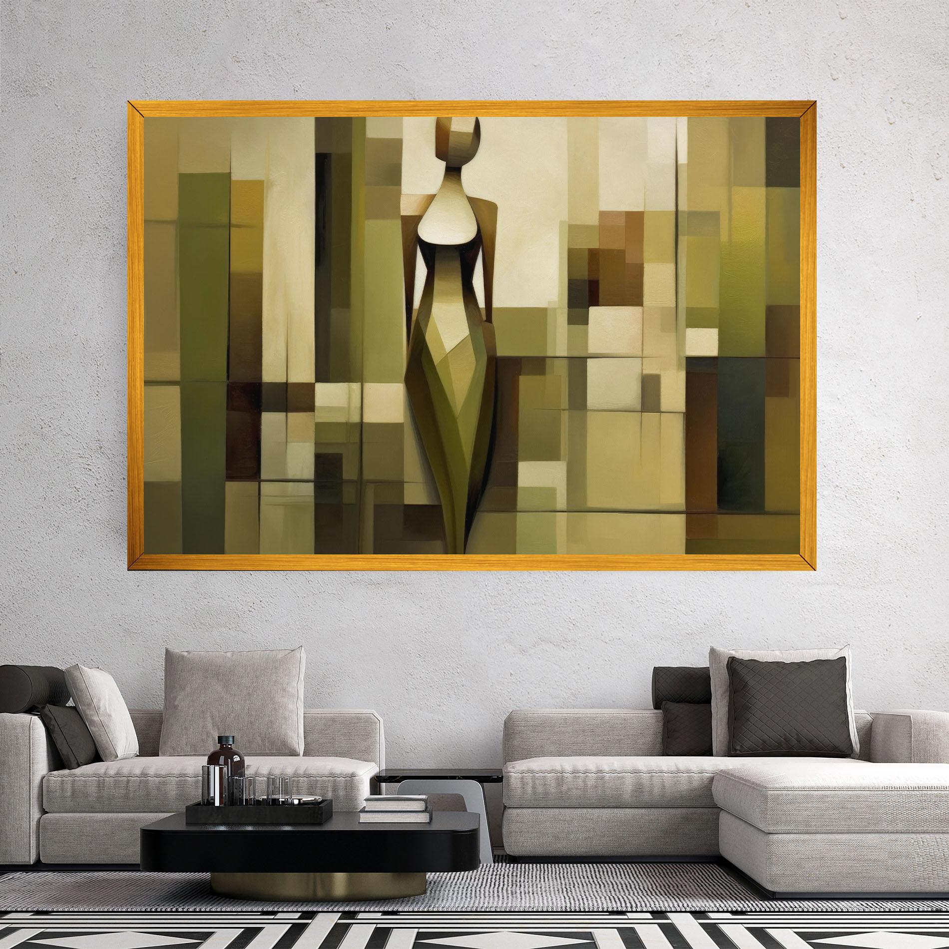 Vászonkép Olive Green Shilouete mockup 2