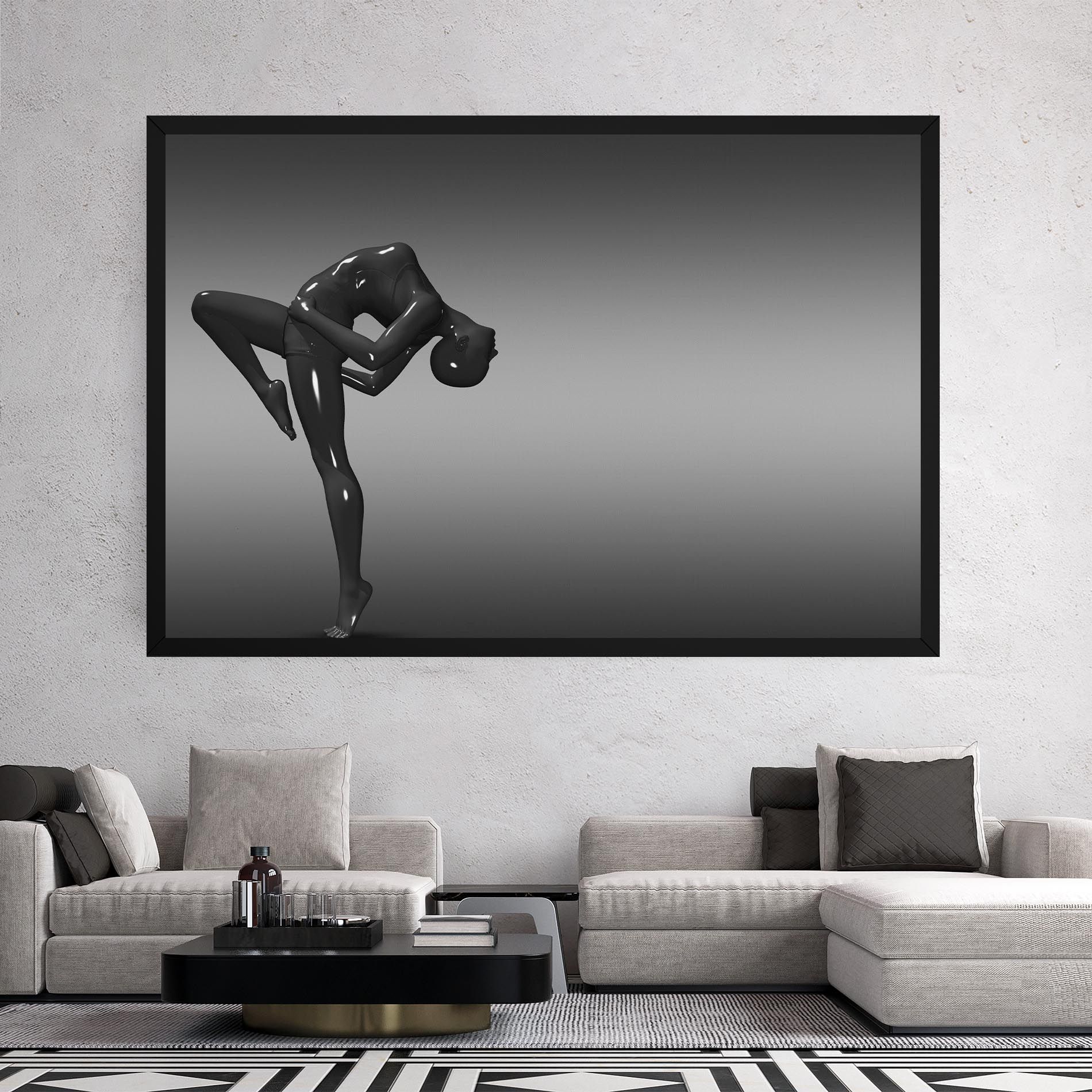 Black Glossy Female Dancer mockup 2