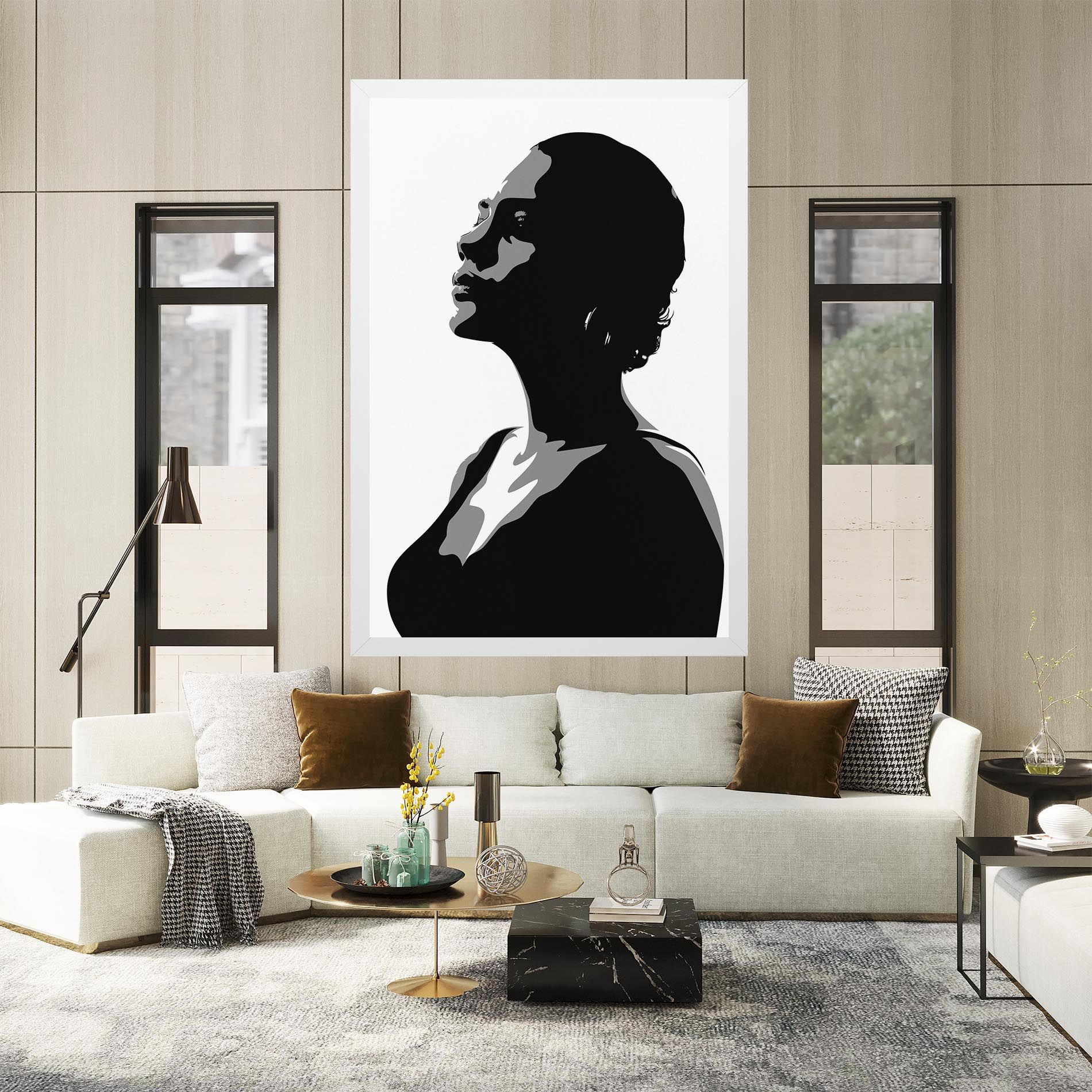 Black Woman Shilouette mockup 2