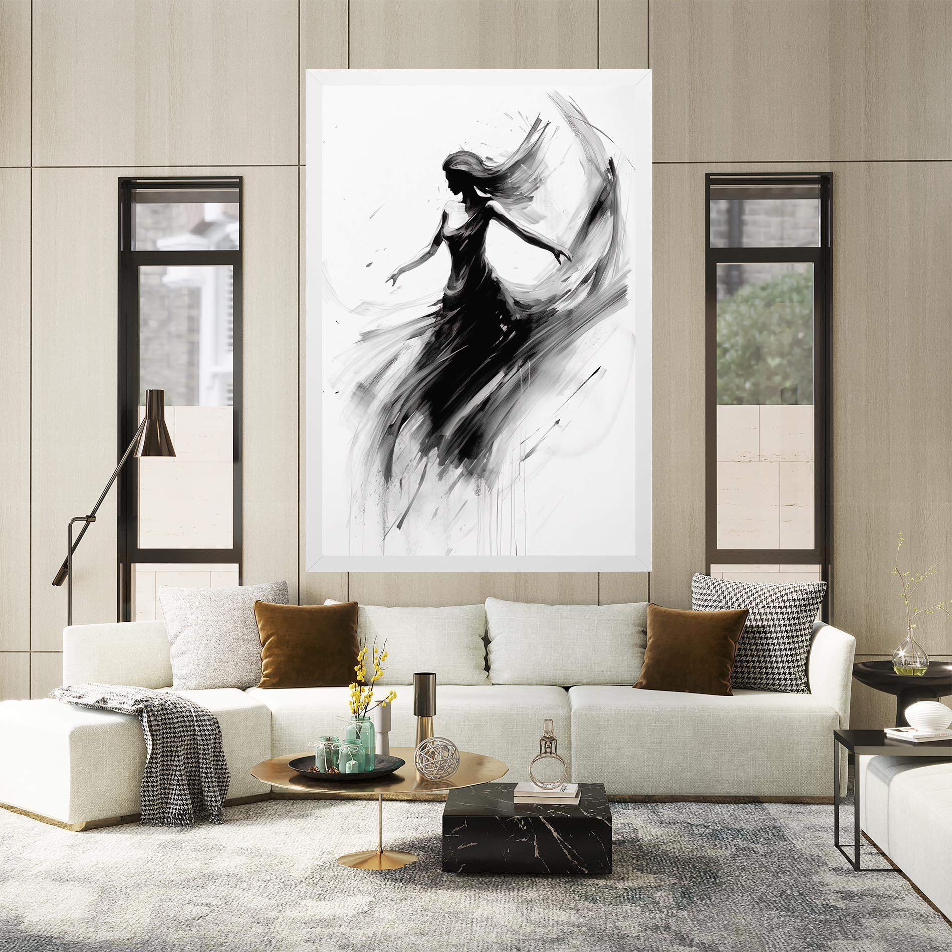 Vászonkép Dancing Woman Drawn mockup 2