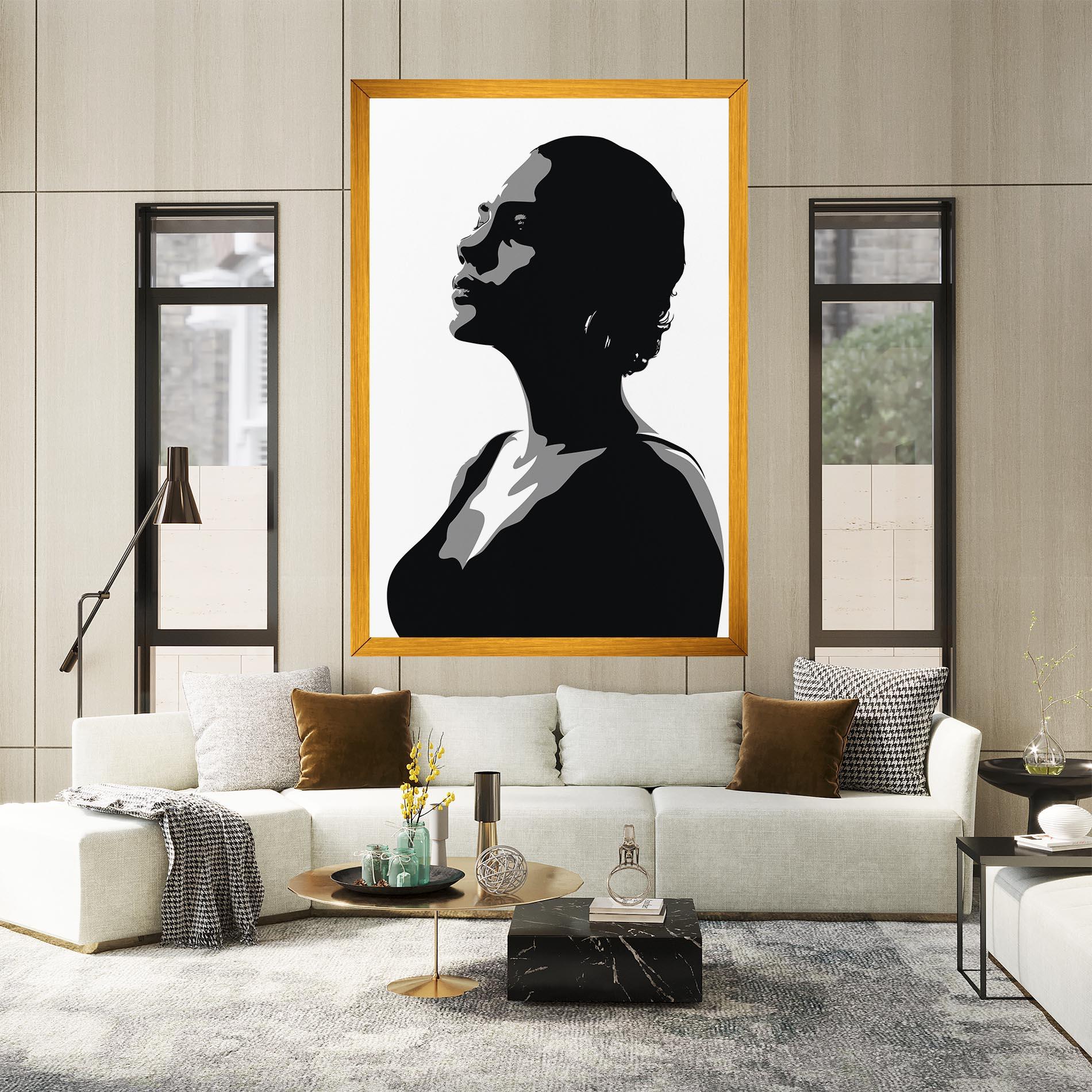 Vászonkép Black Woman Shilouette mockup 2