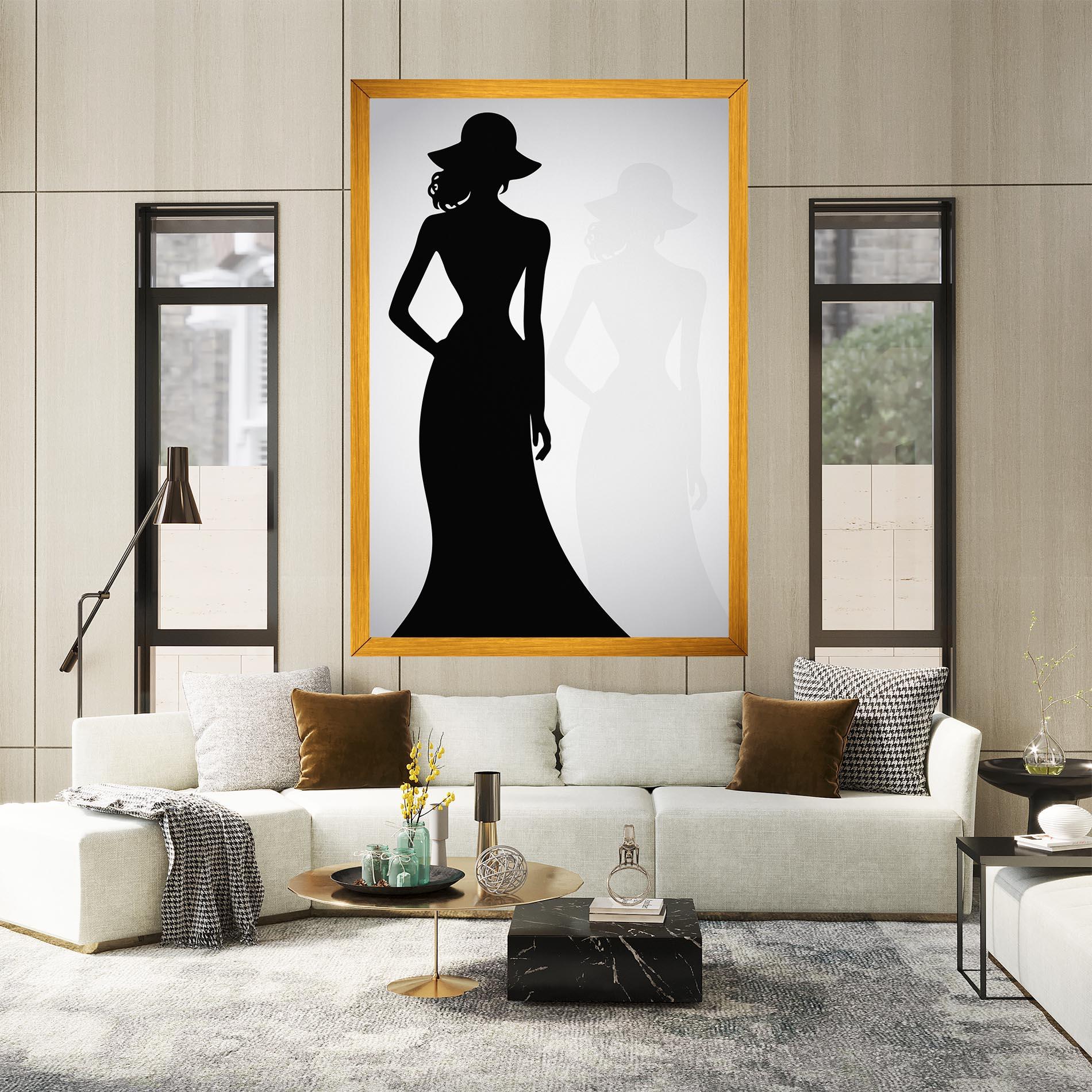 Vászonkép Silhouette Lady mockup 2