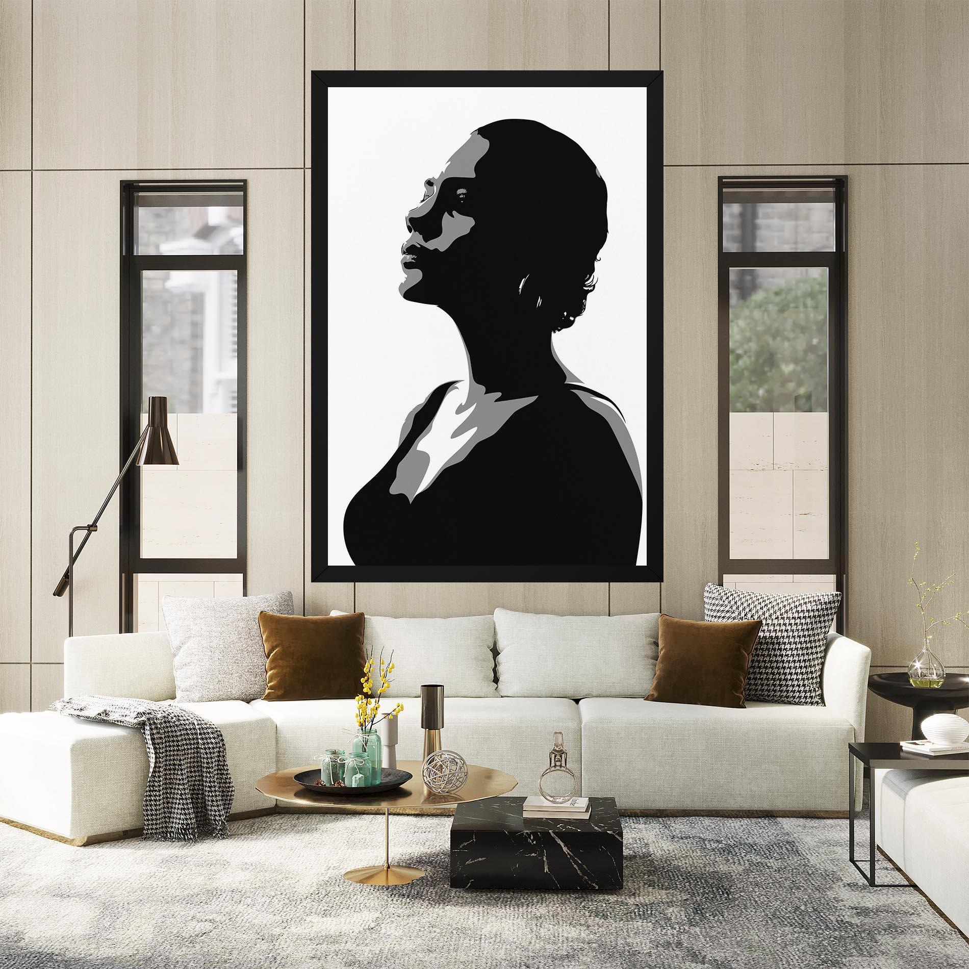 Vászonkép Black Woman Shilouette mockup 2