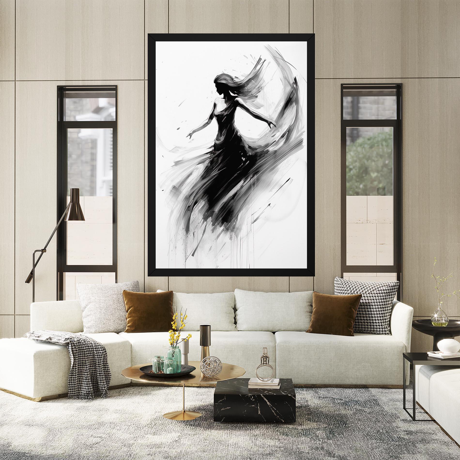 Vászonkép Dancing Woman Drawn mockup 2
