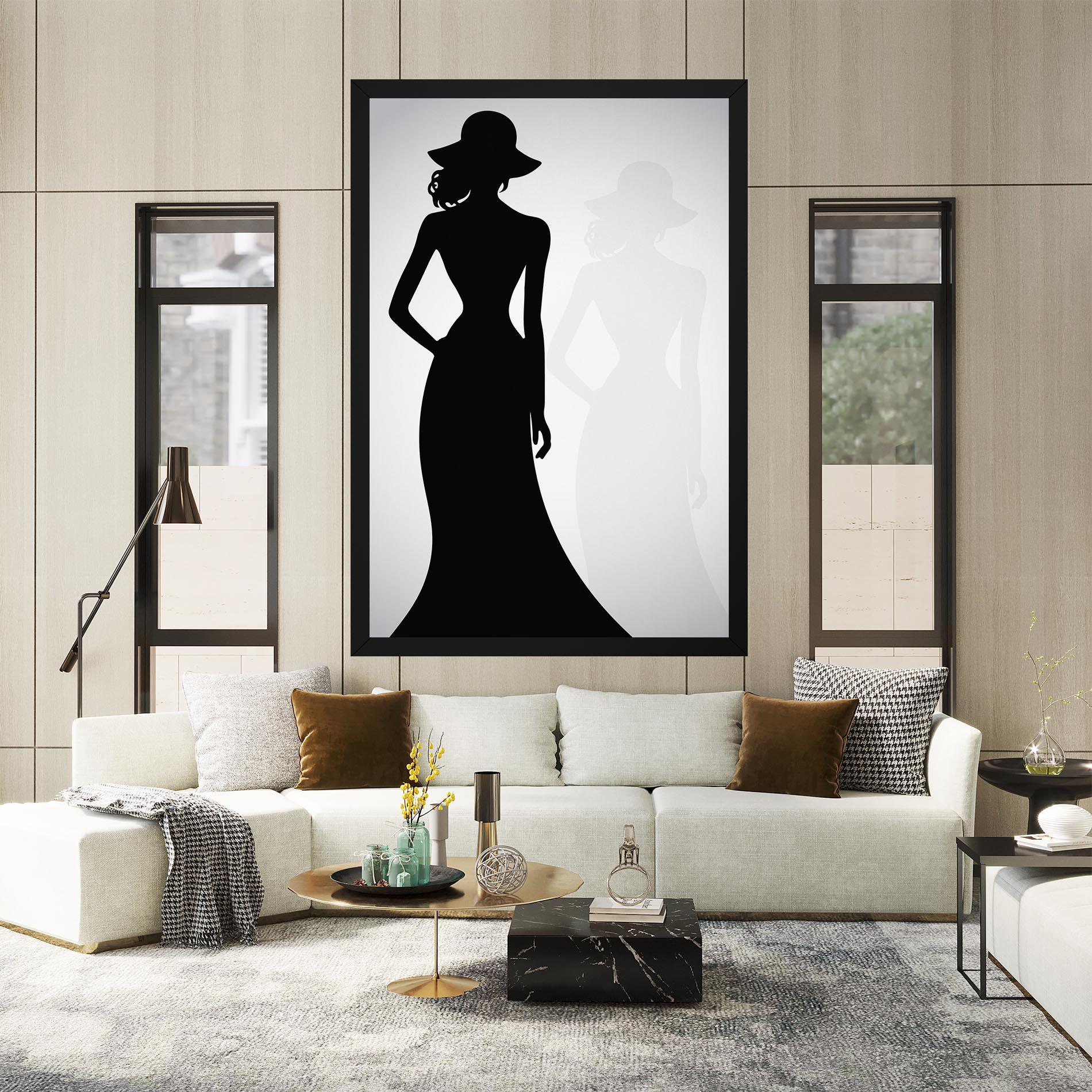 Vászonkép Silhouette Lady mockup 2
