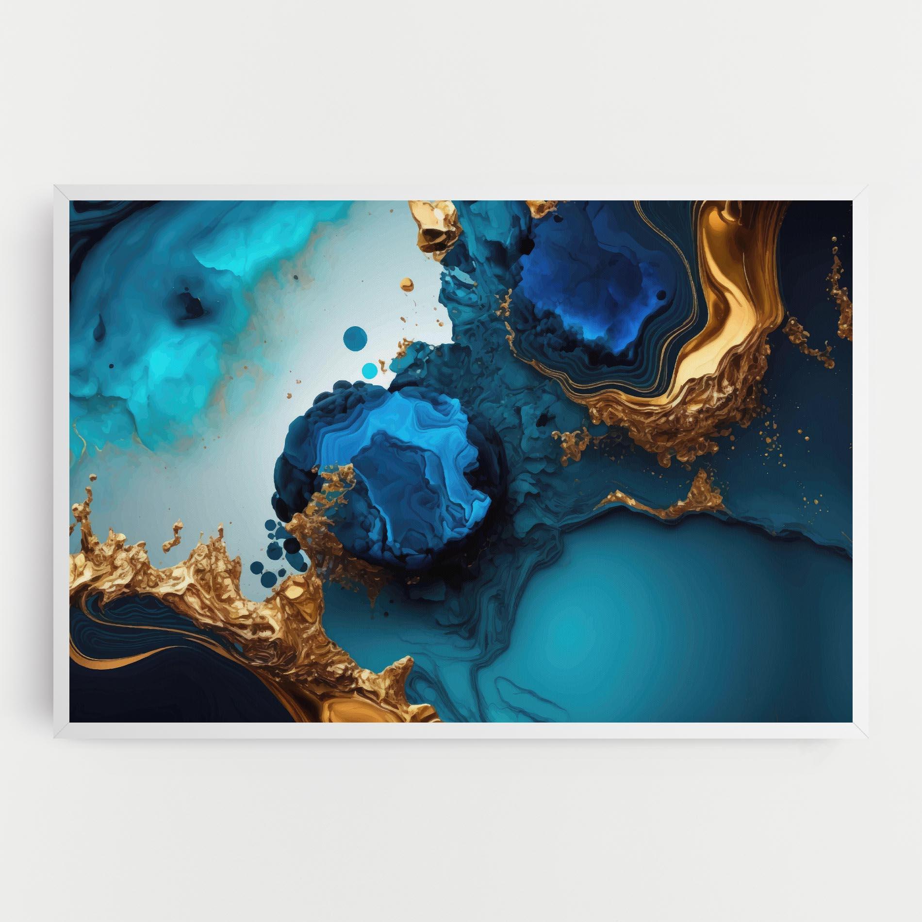 Vászonkép Blue Gold Wave mockup 0