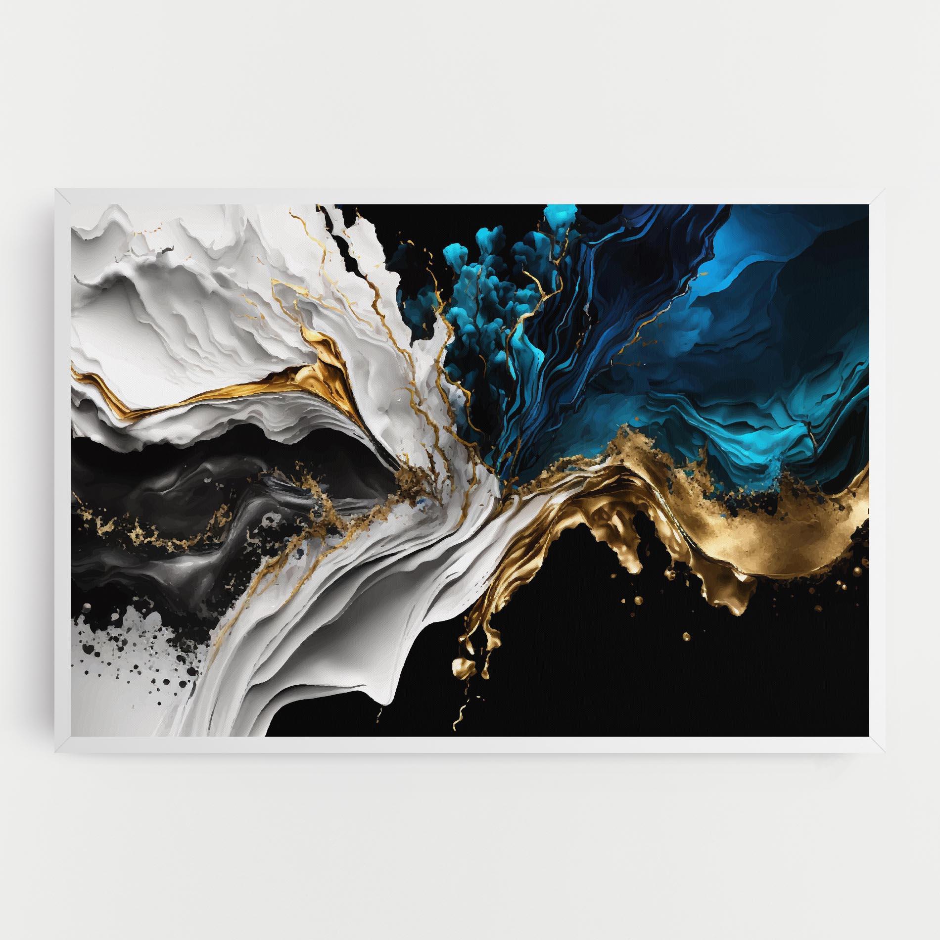 Vászonkép White Black Wave mockup 0