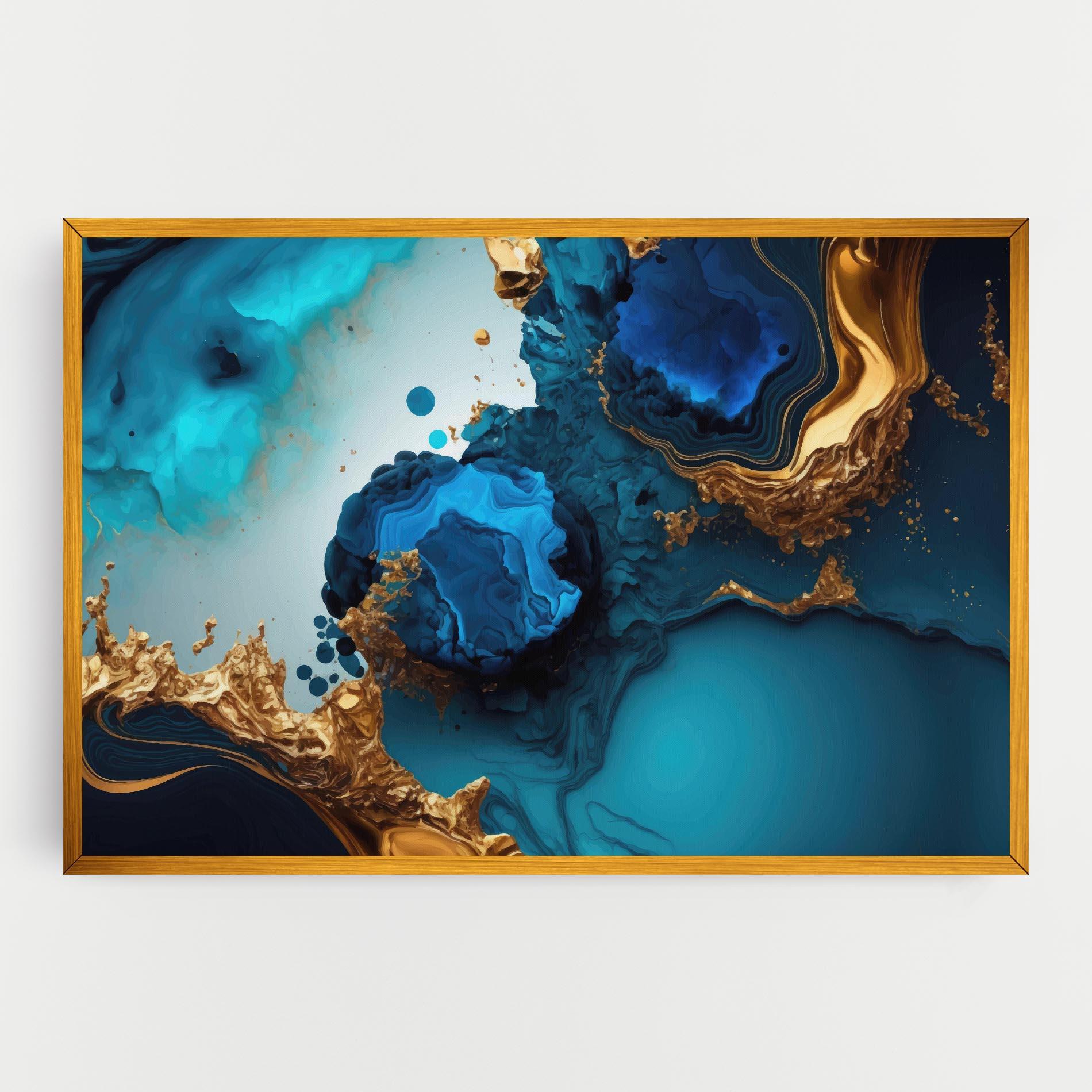 Vászonkép Blue Gold Wave mockup 0