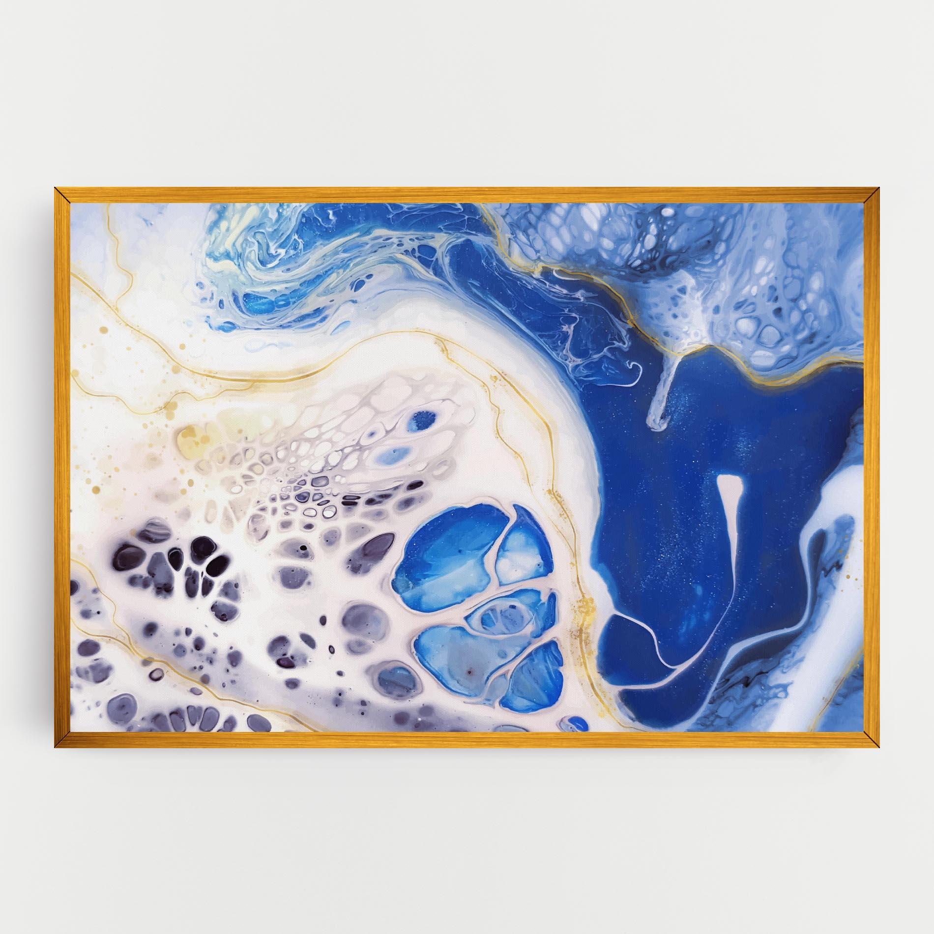 Vászonkép Water Gold Blue Marble mockup 0