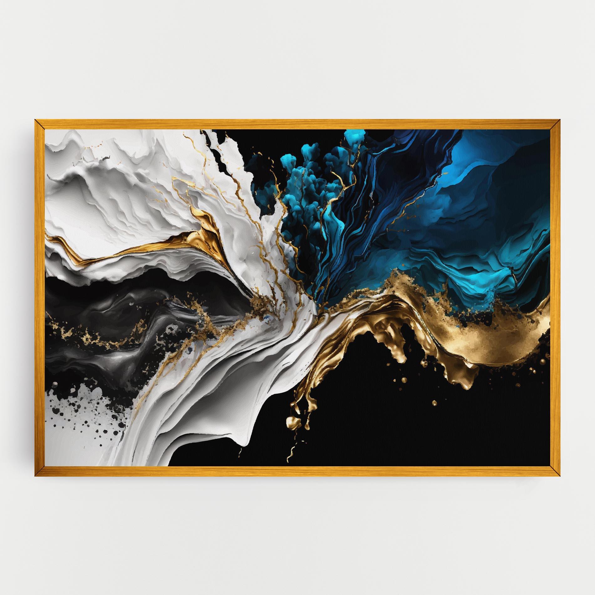 Vászonkép White Black Wave mockup 0