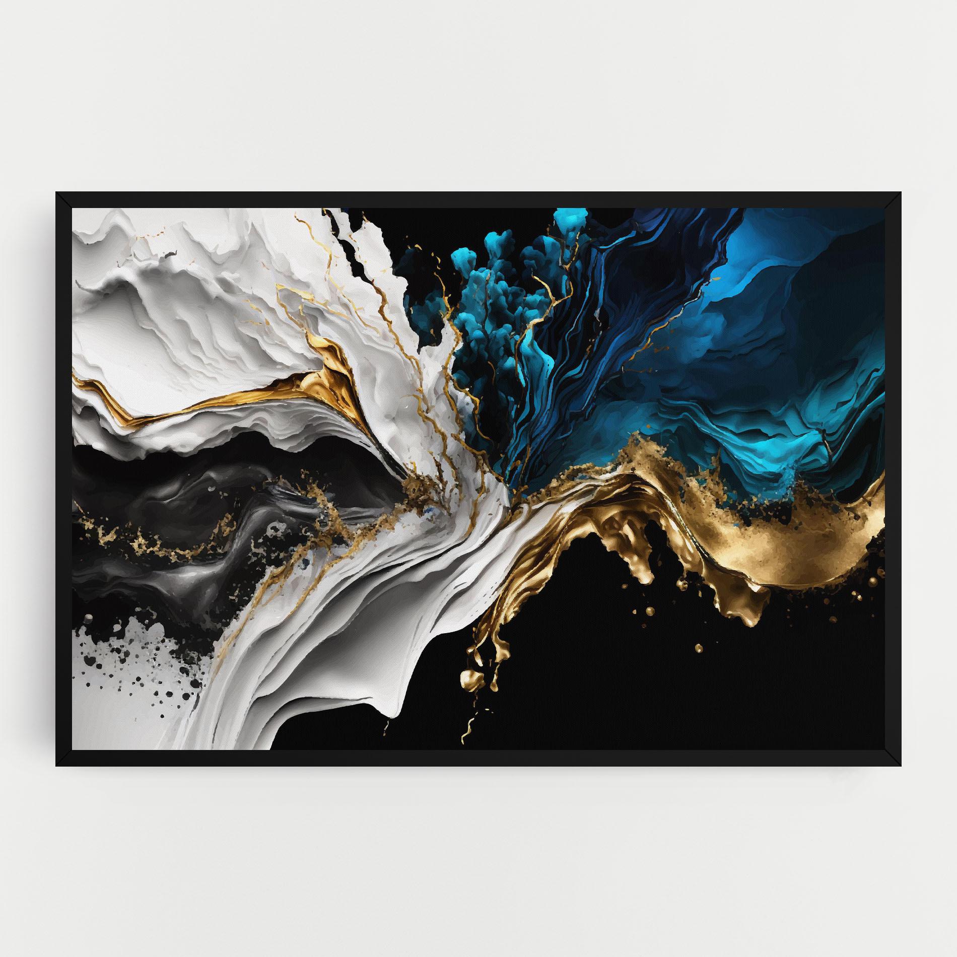 Vászonkép White Black Wave mockup 0