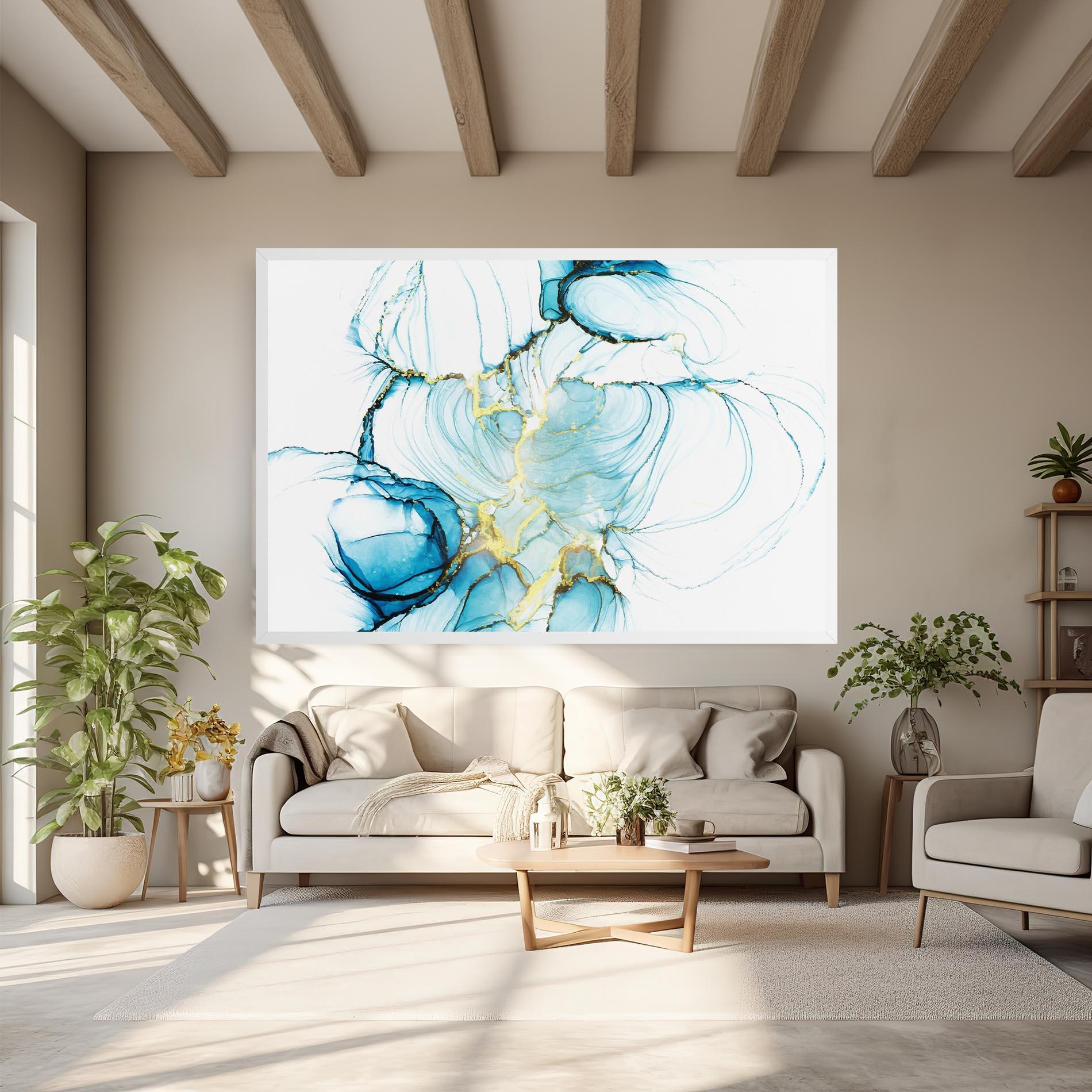 Vászonkép Artistic Gold Blue mockup 6