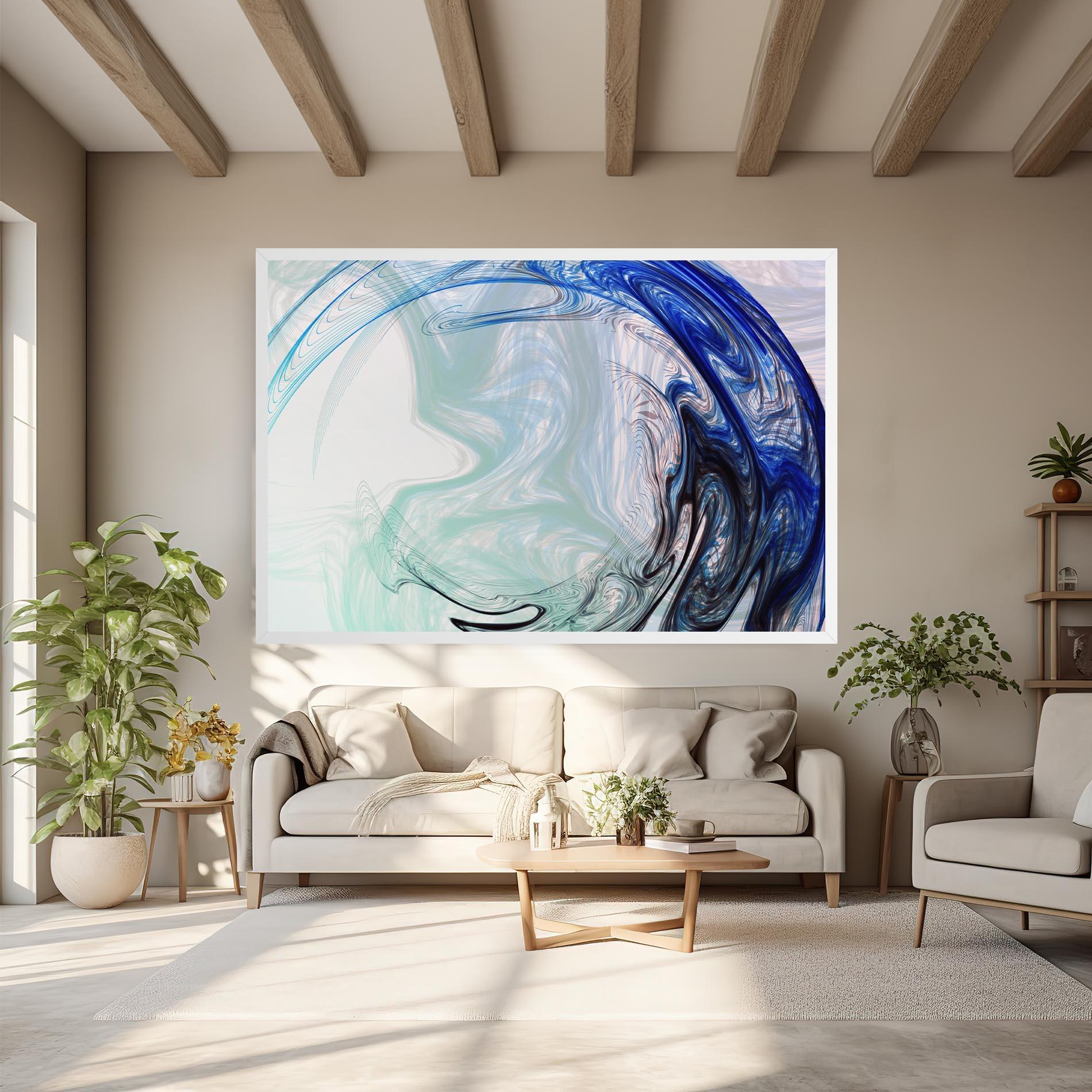 Vászonkép Blue Black Art mockup 6