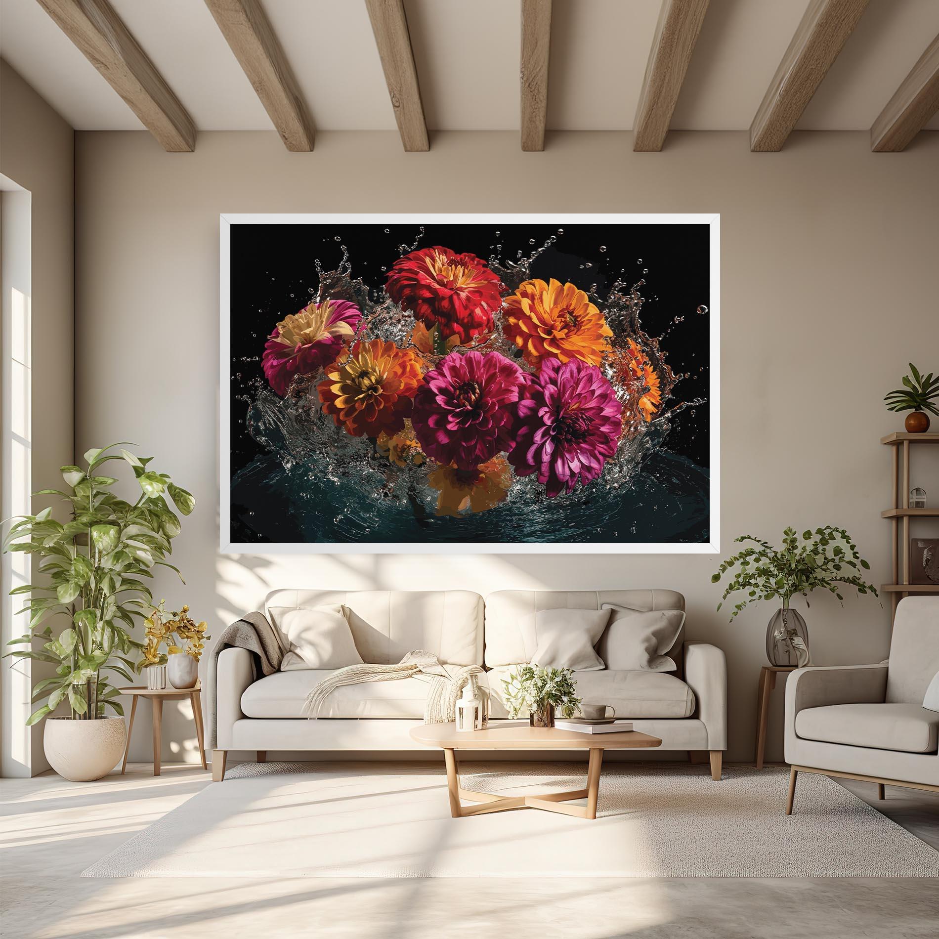 Vászonkép Flower Water Splash mockup 6