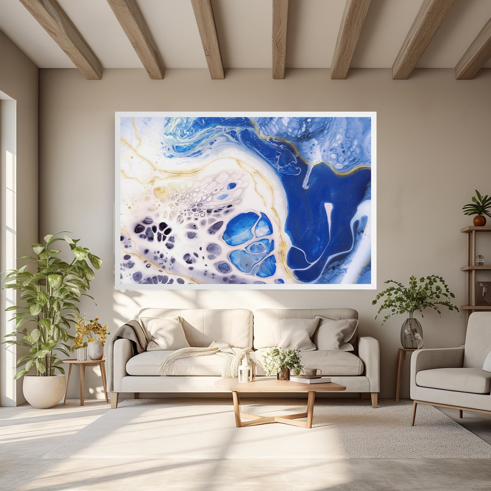 Vászonkép Water Gold Blue Marble mockup 6