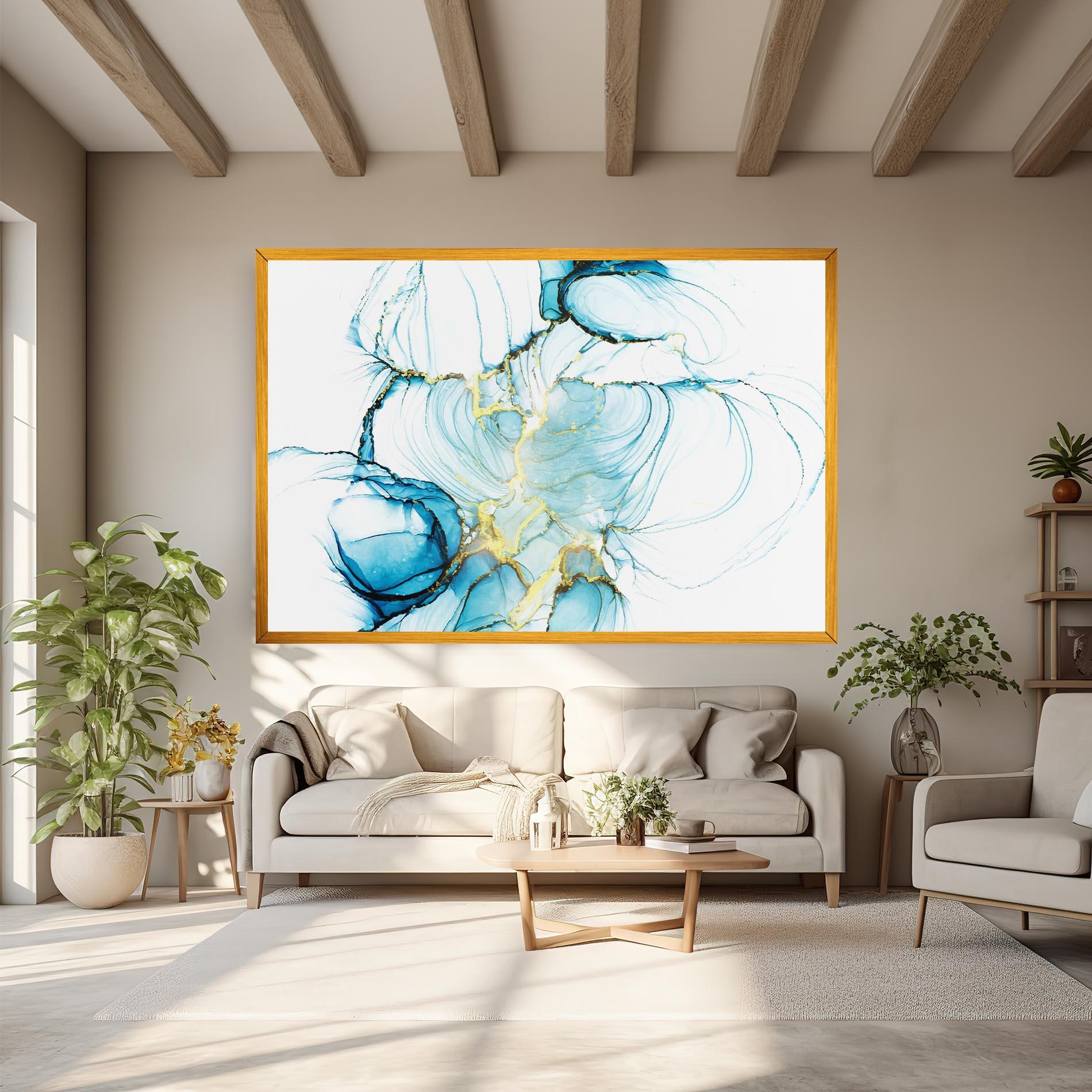 Vászonkép Artistic Gold Blue mockup 6