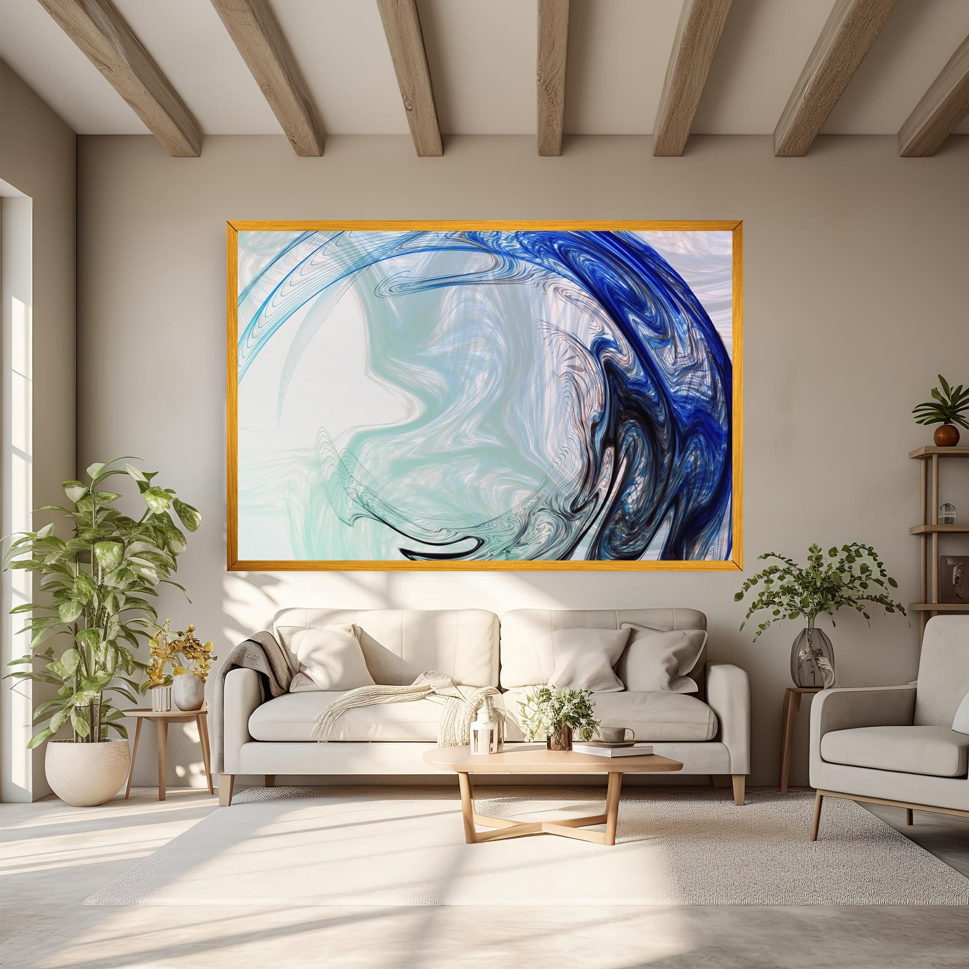 Blue Black Art mockup 6