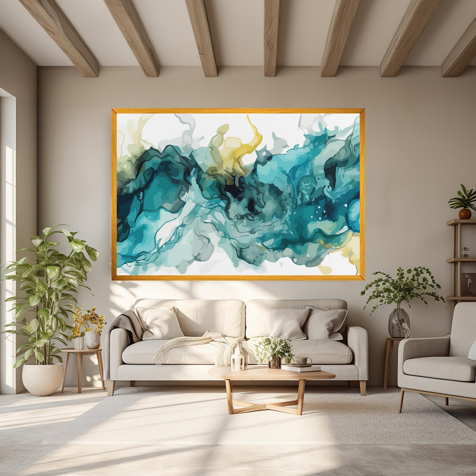 Vászonkép Blue Yellow Art mockup 6