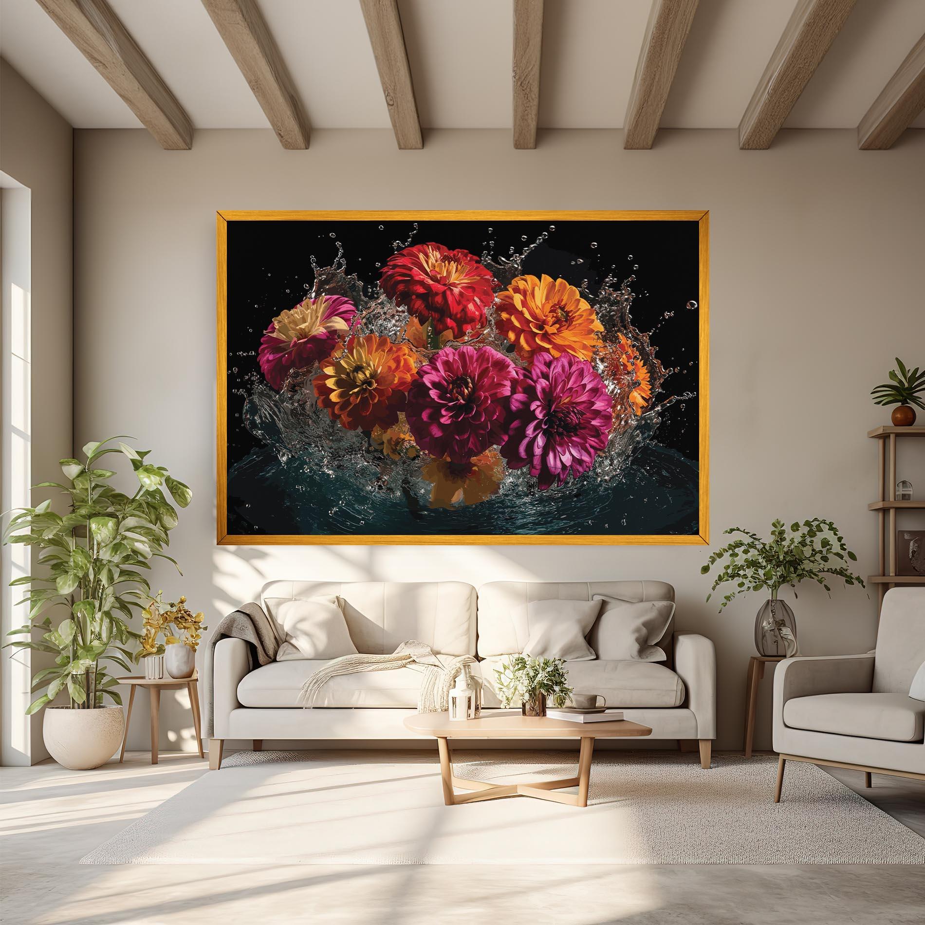 Vászonkép Flower Water Splash mockup 6