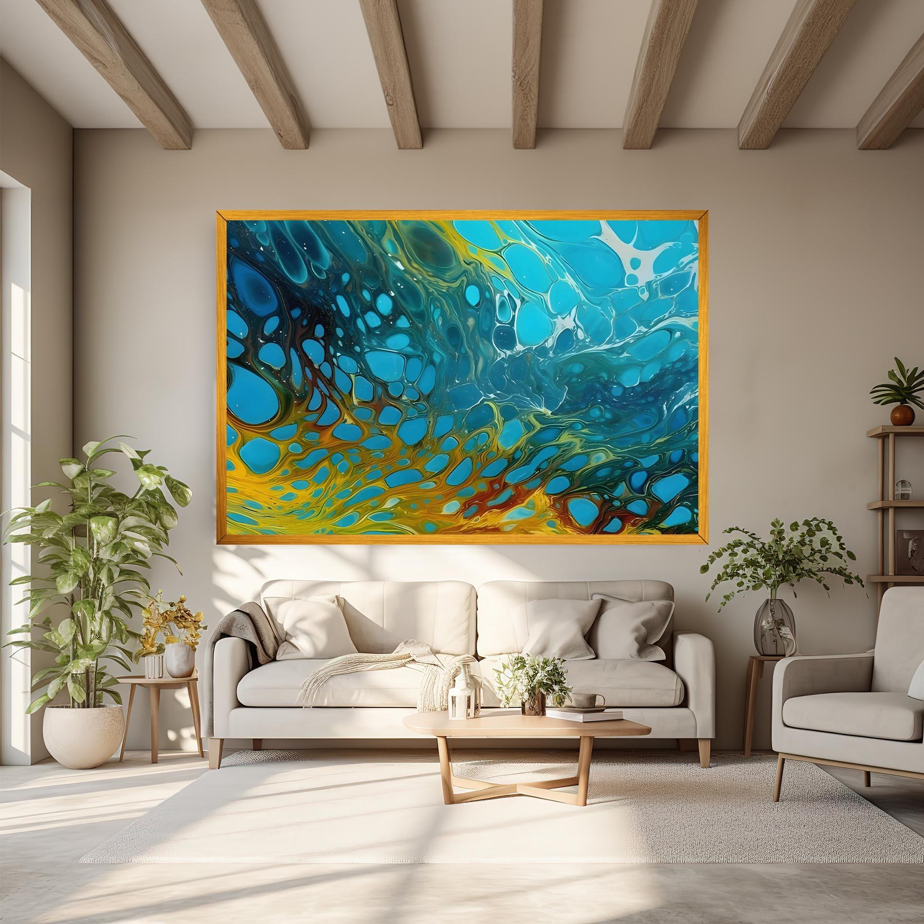 Vászonkép Yellow Green Ocean mockup 6