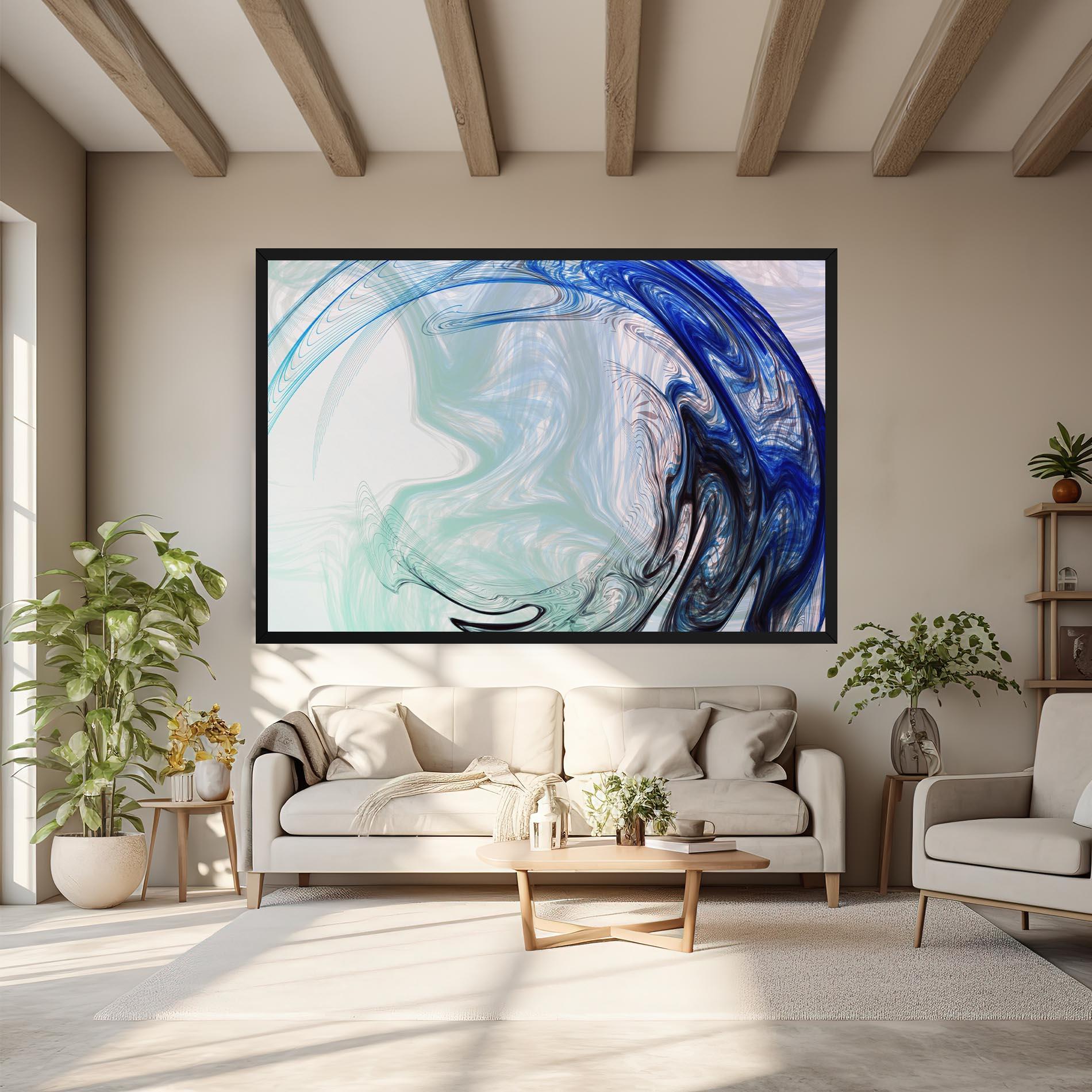 Vászonkép Blue Black Art mockup 6