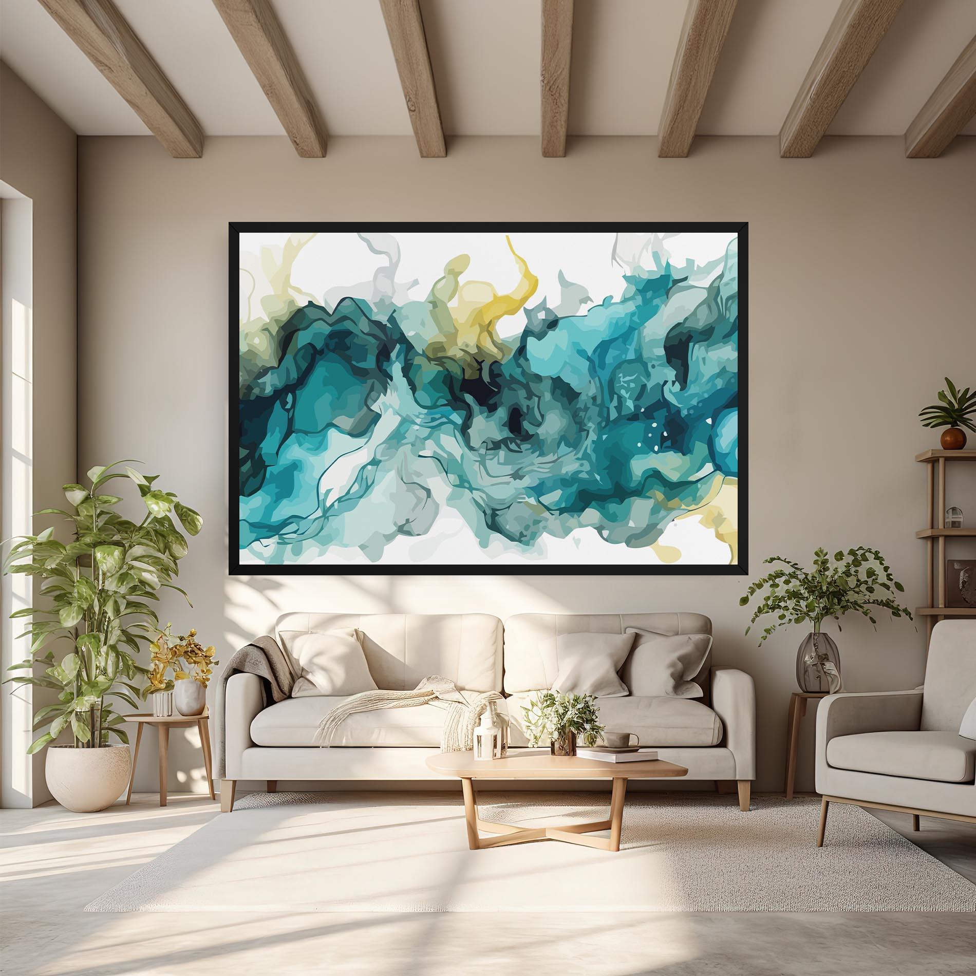 Vászonkép Blue Yellow Art mockup 6