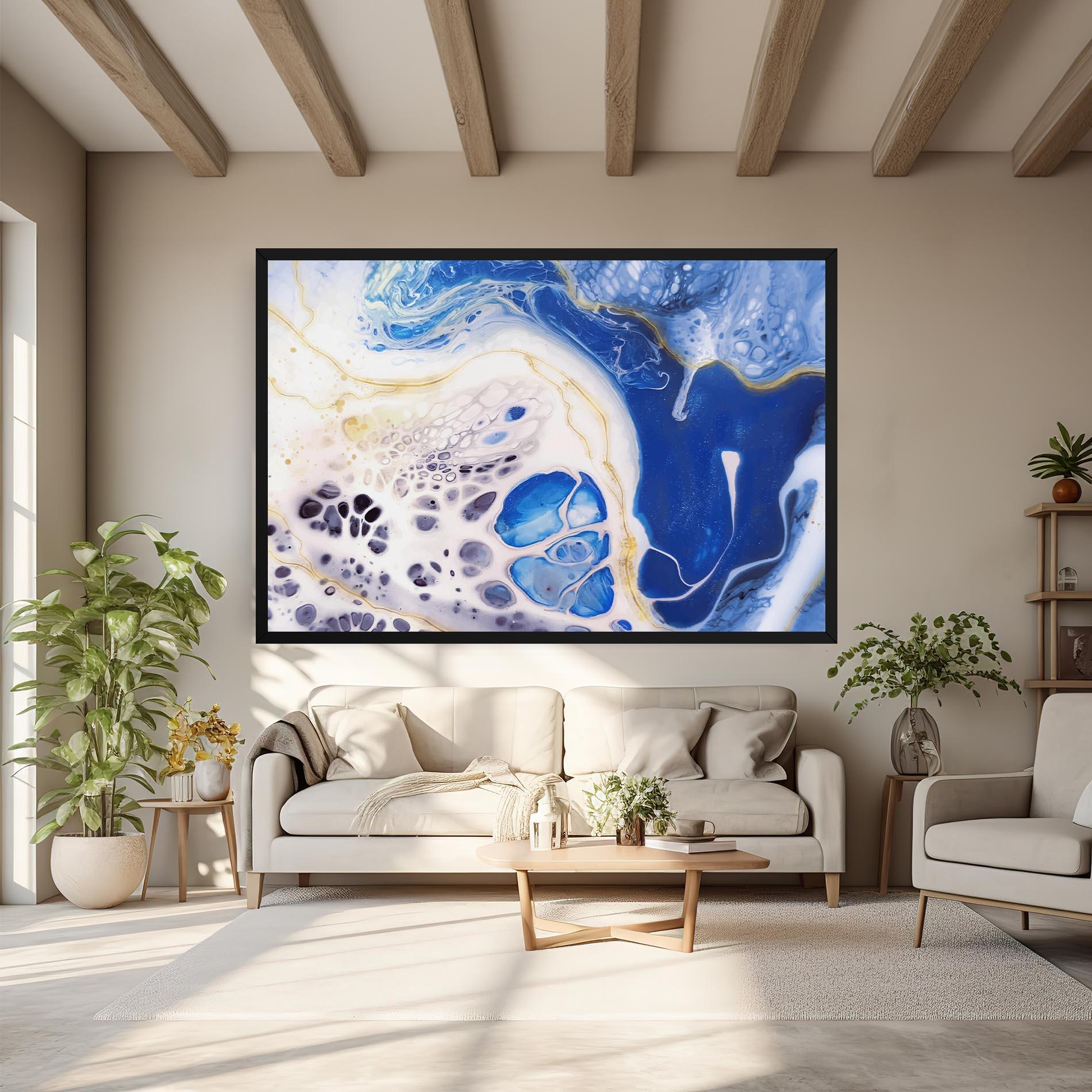 Vászonkép Water Gold Blue Marble mockup 6